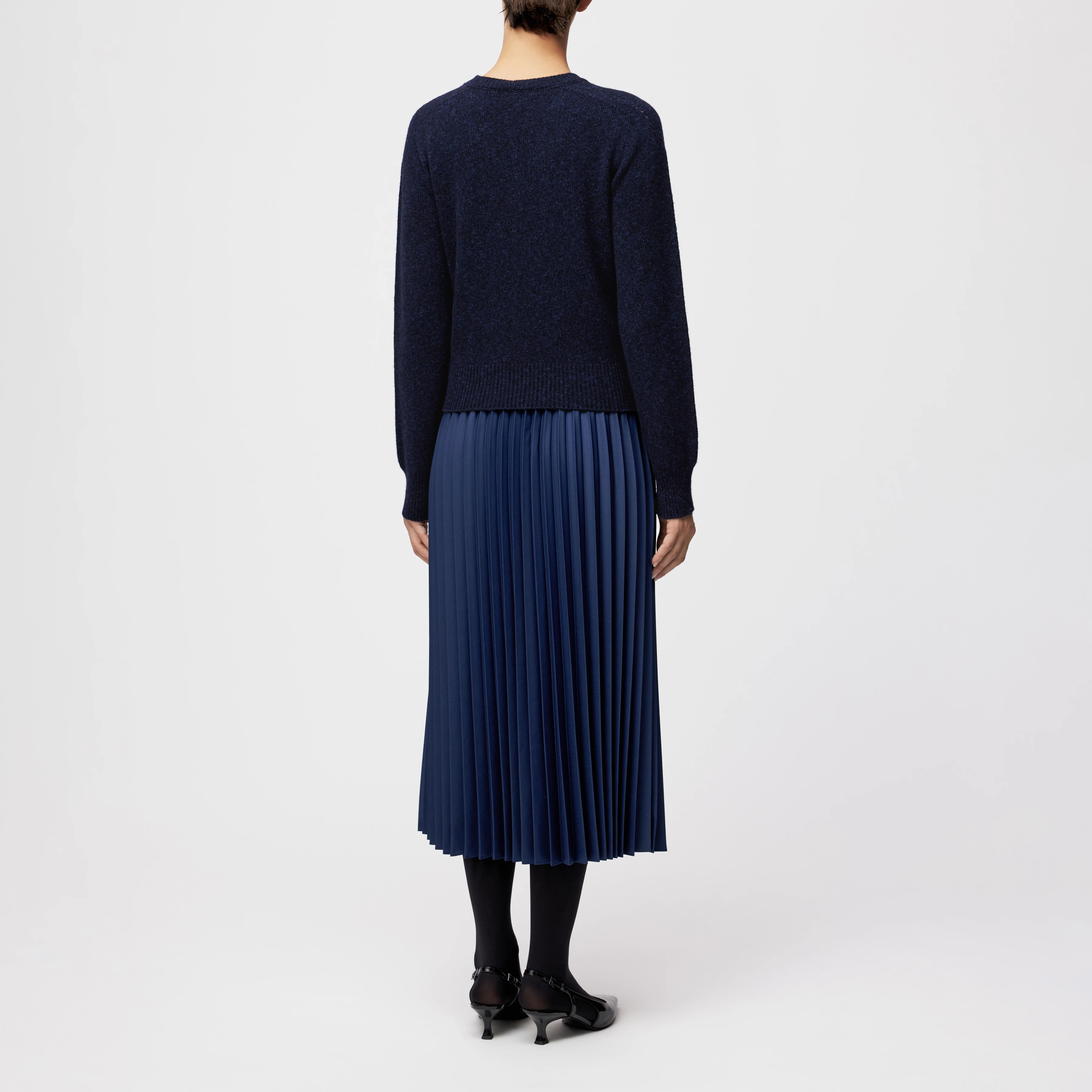 FIDA - Trui van wol-katoenmix - dames - blauw - Rückansicht