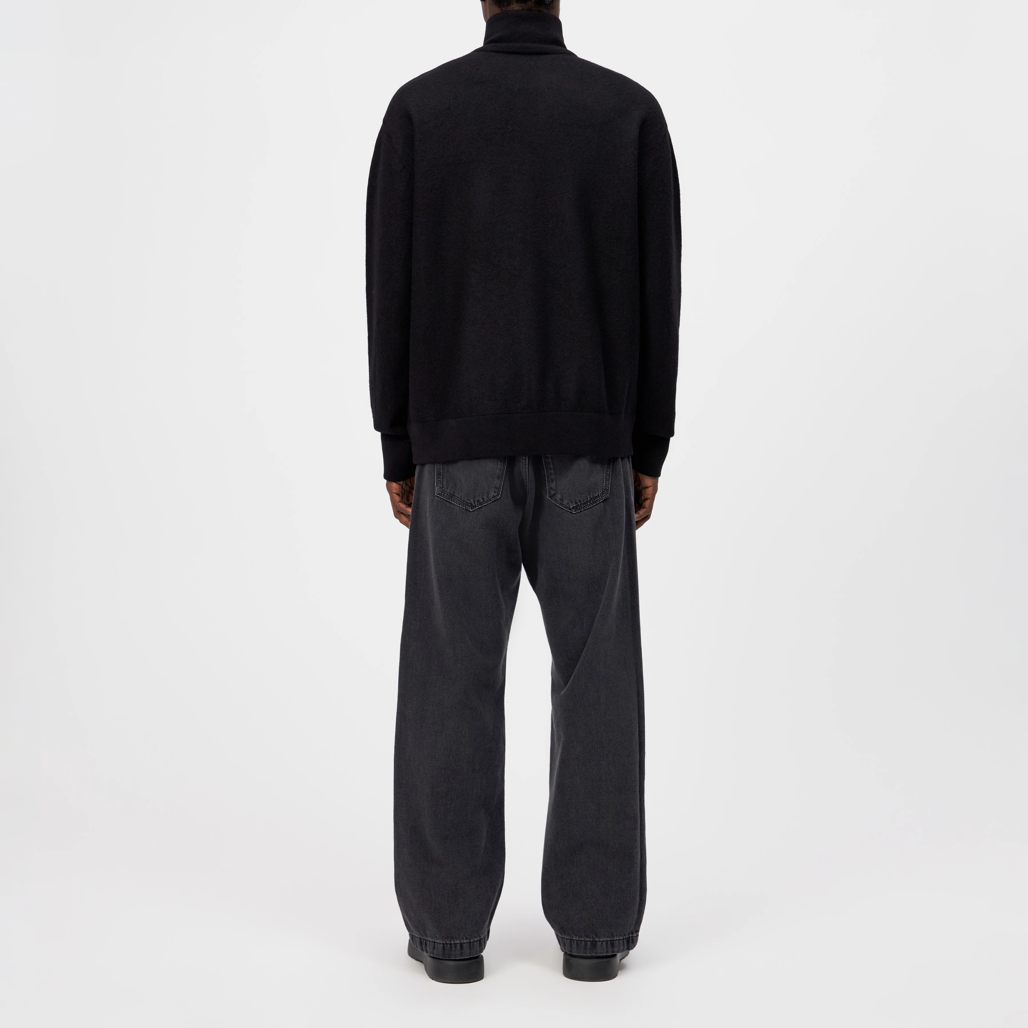 JANOR - Strick-Jacke in 100% Wolle - Herren - schwarz - Rückansicht