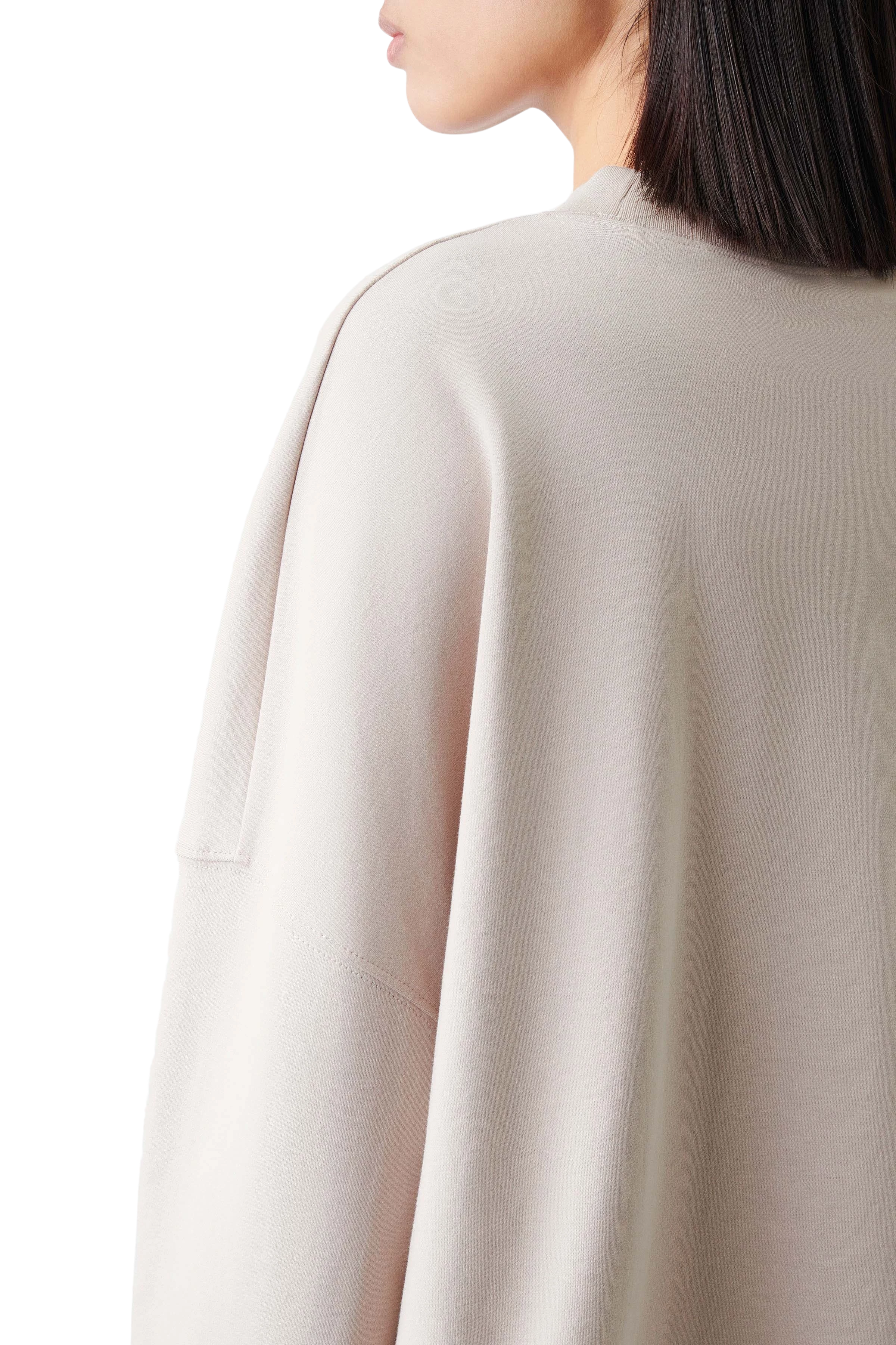 HELIOSE - Oversized Sweatshirt in softer Bio Baumwolle - Damen - beige - Seitenansicht