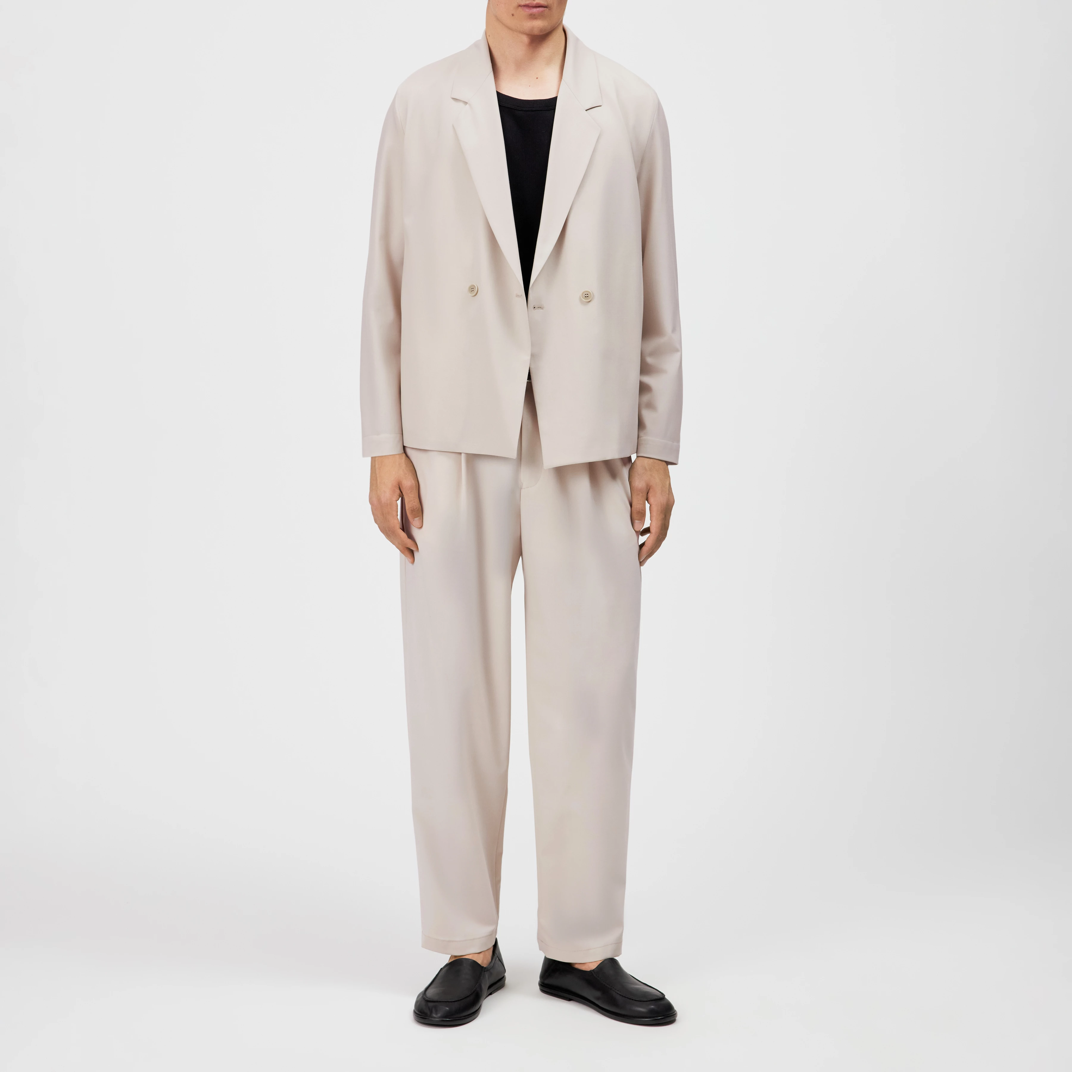 MALIGO - Veste croisée en mélange de laine - men - beige - Ganzkörper-Frontansicht