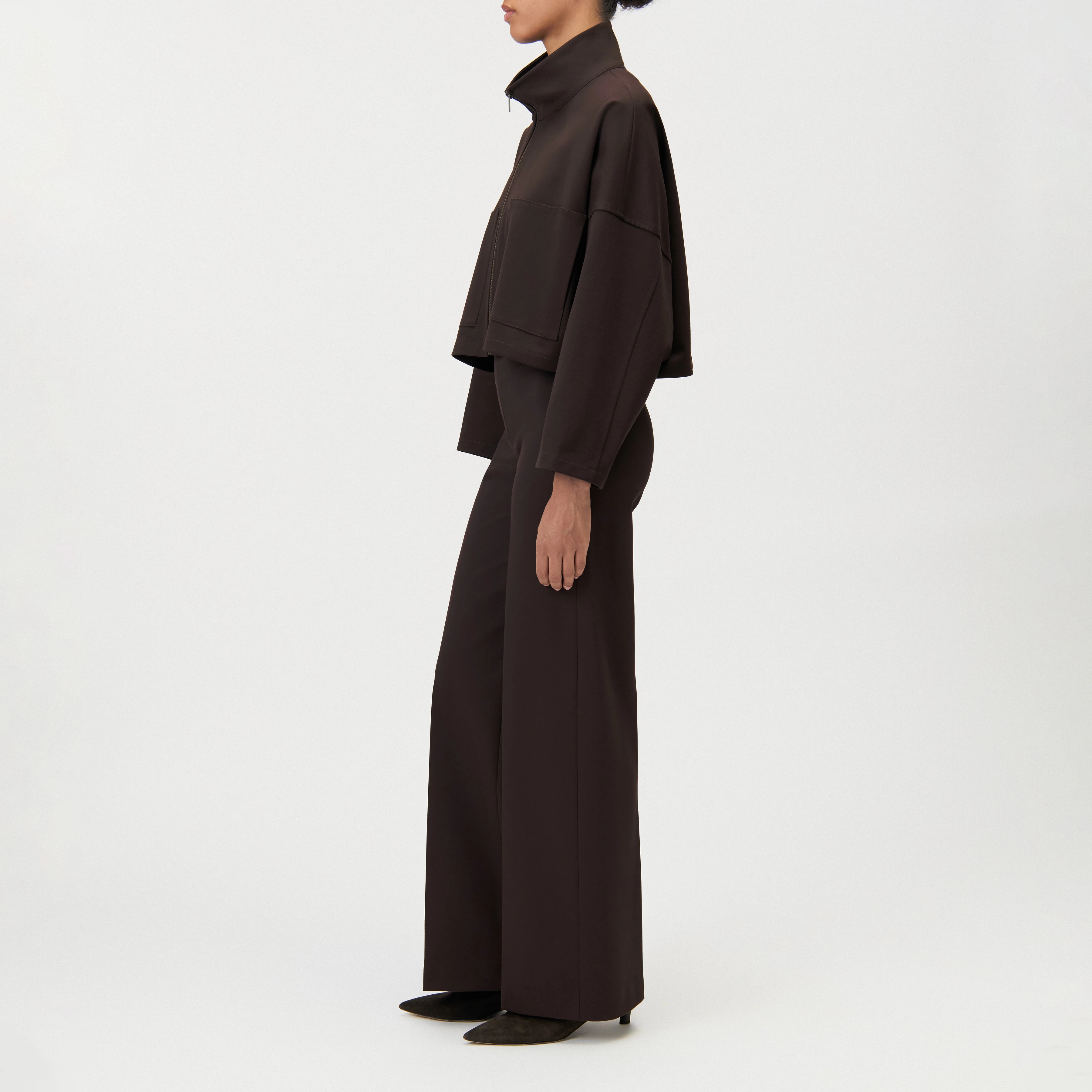 ELSTOW_1 - Veste courte oversize à col montant - women - marron - Seitenansicht