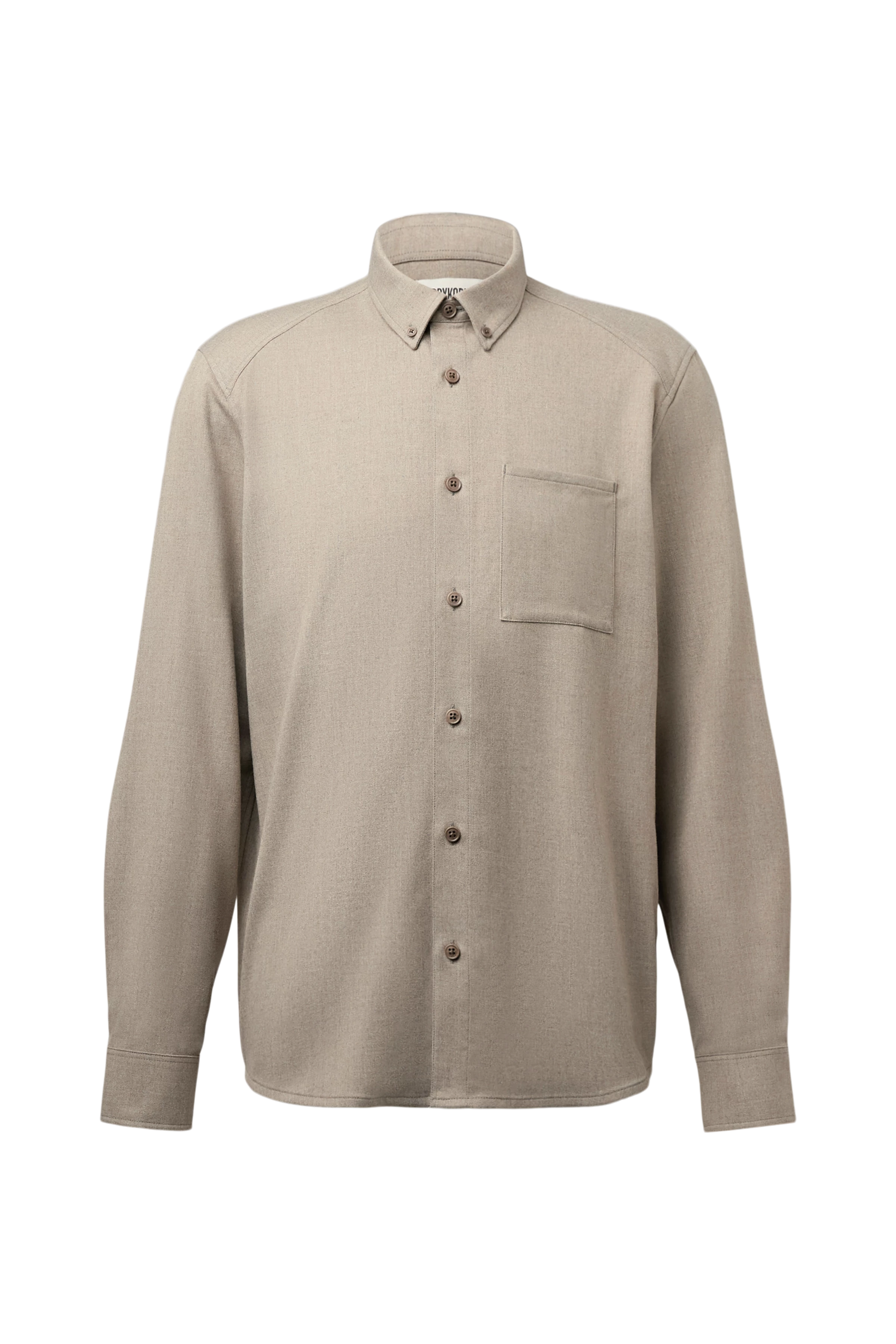 LIET_3 - Button-Down Hemd in warmem Twill - Herren - beige - Freisteller Frontansicht