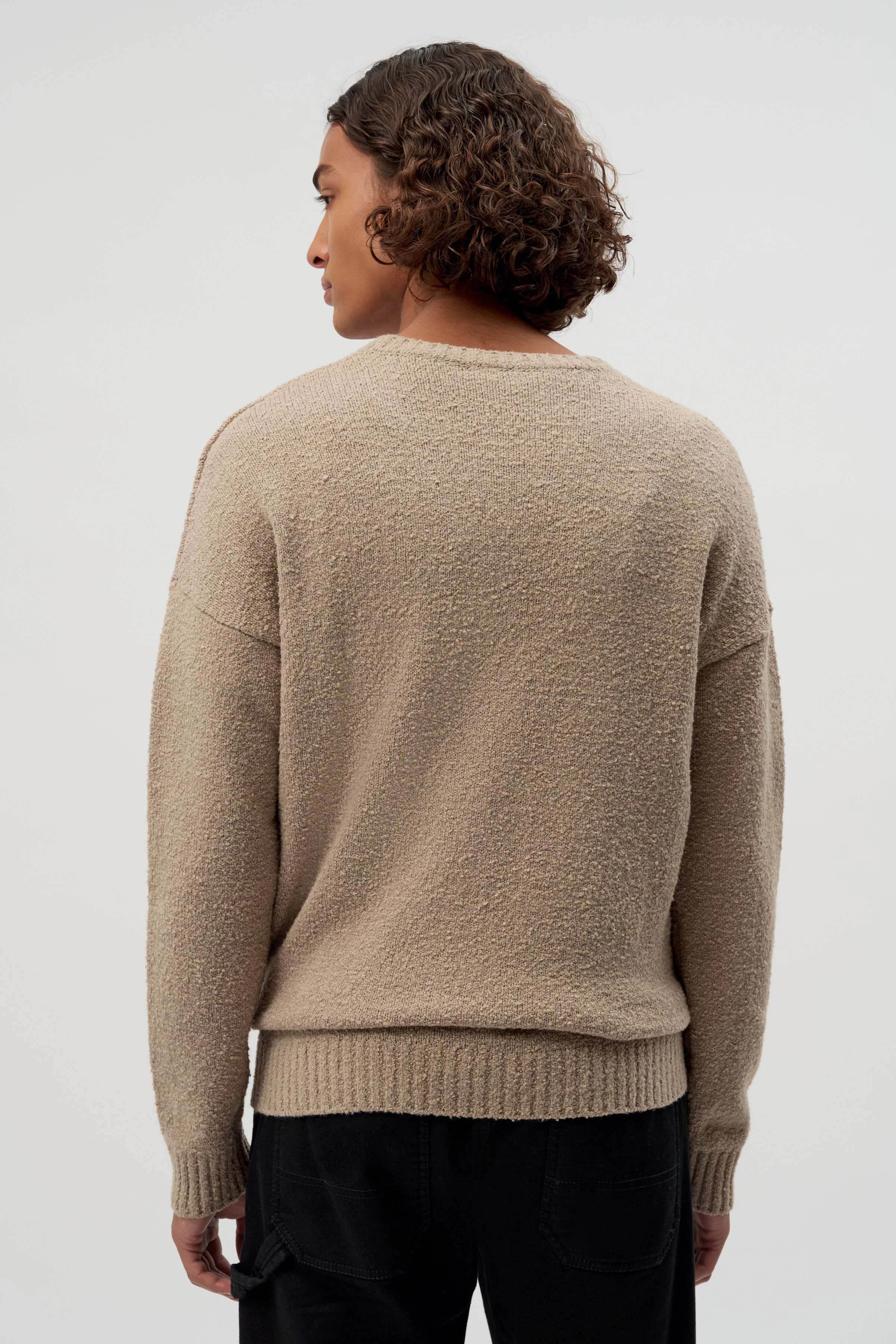 FREDDY - Oversized Pulli in Boucle-Optik - Herren - braun - Rückansicht