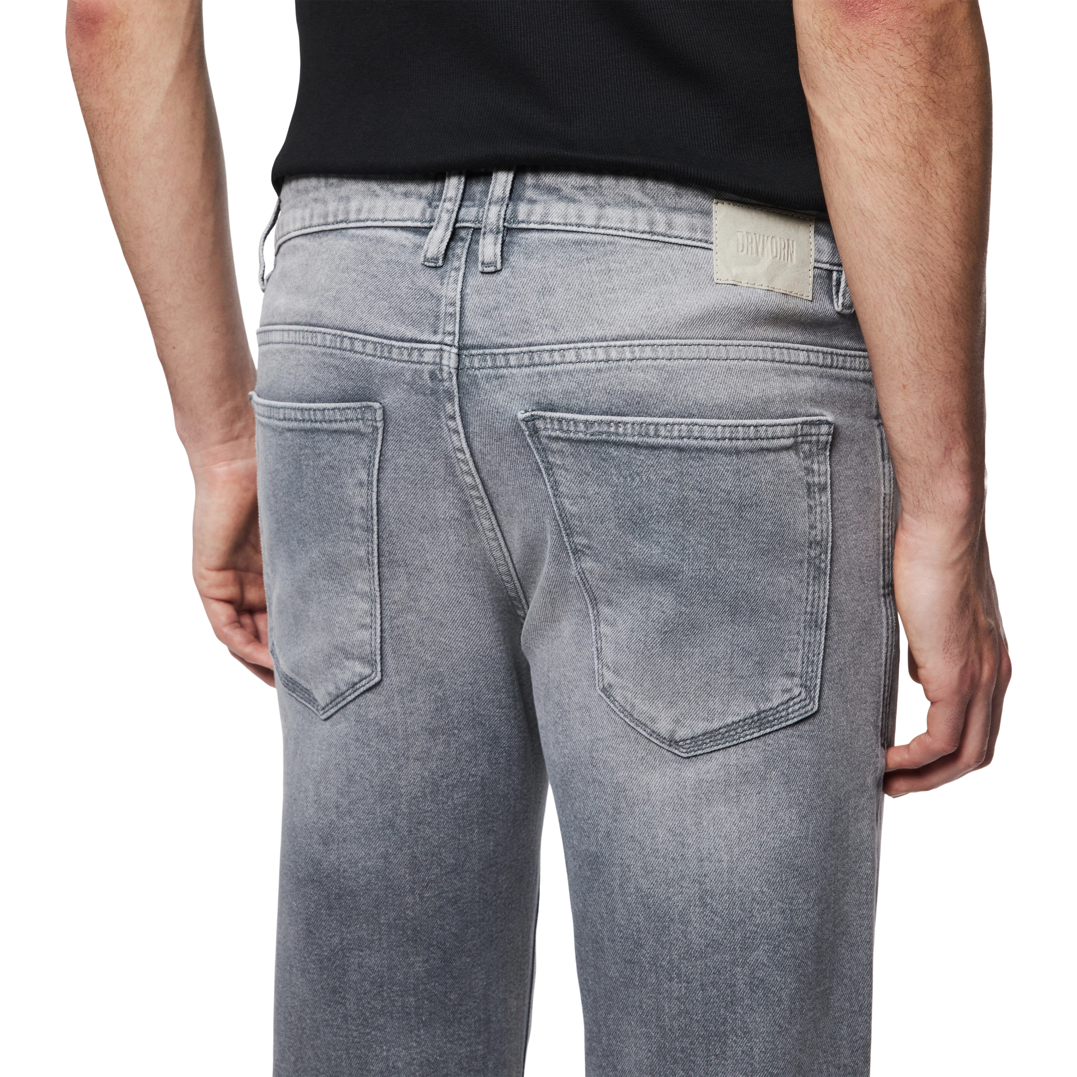 RICC - Slim Fit Jeans in Light-Grey Denim - Herren - grau - Detailansicht am Model
