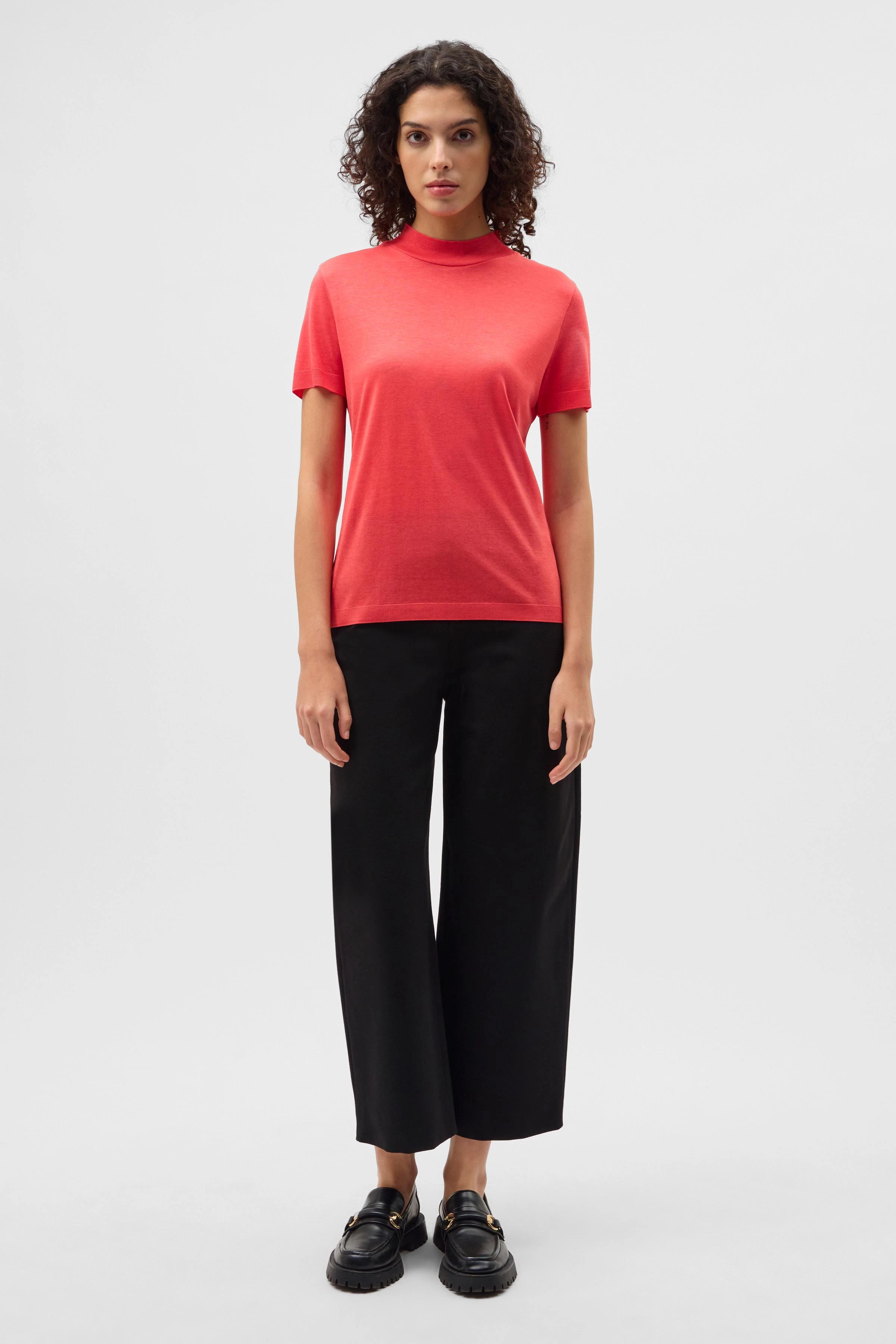 ZELLA - T-shirt in lyocell-cotton jersey - women - orange - Ganzkörper-Frontansicht