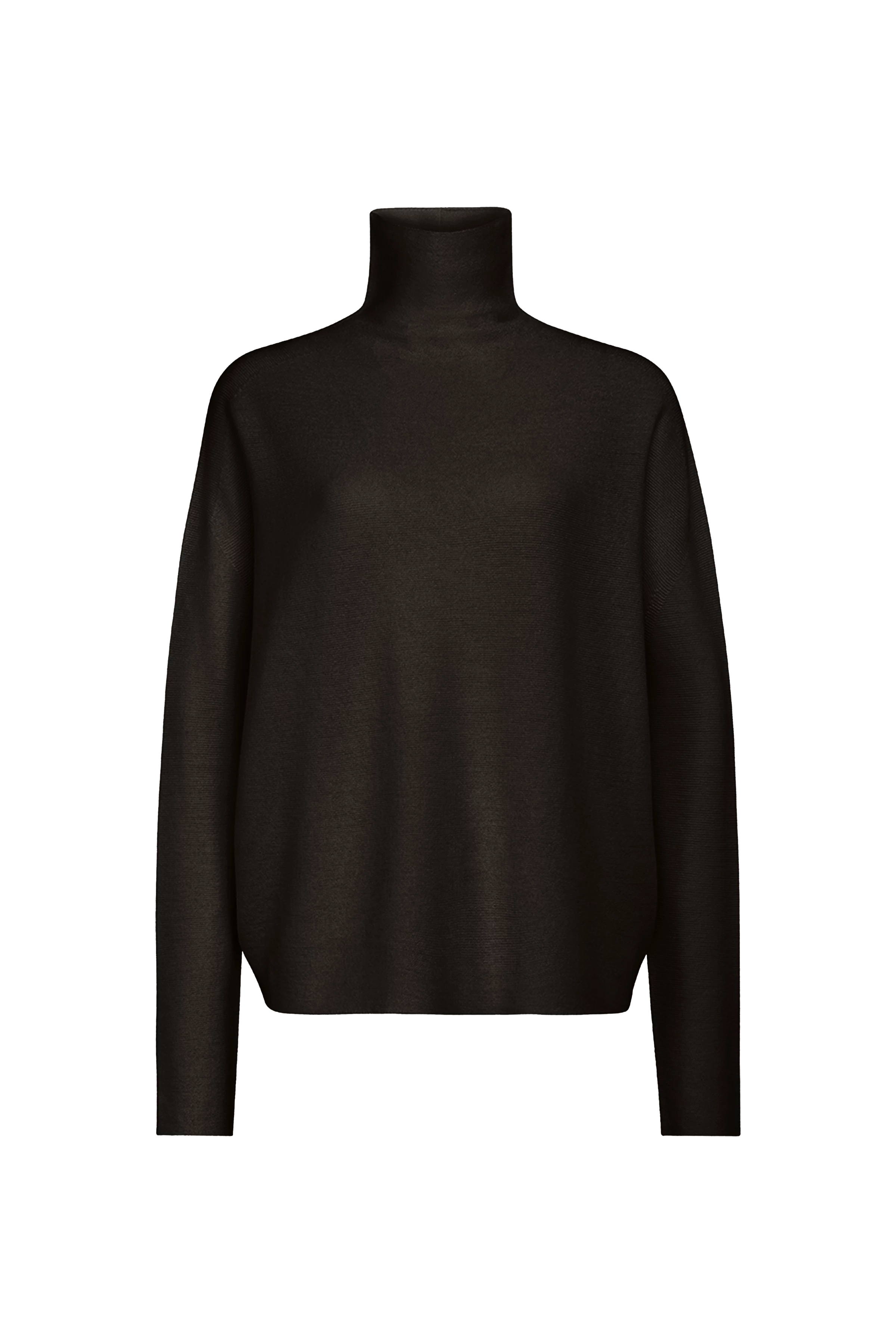 LIORA - Egg-Shape Rollkragenpullover in 100% Merinowolle - Damen - braun - Freisteller Frontansicht