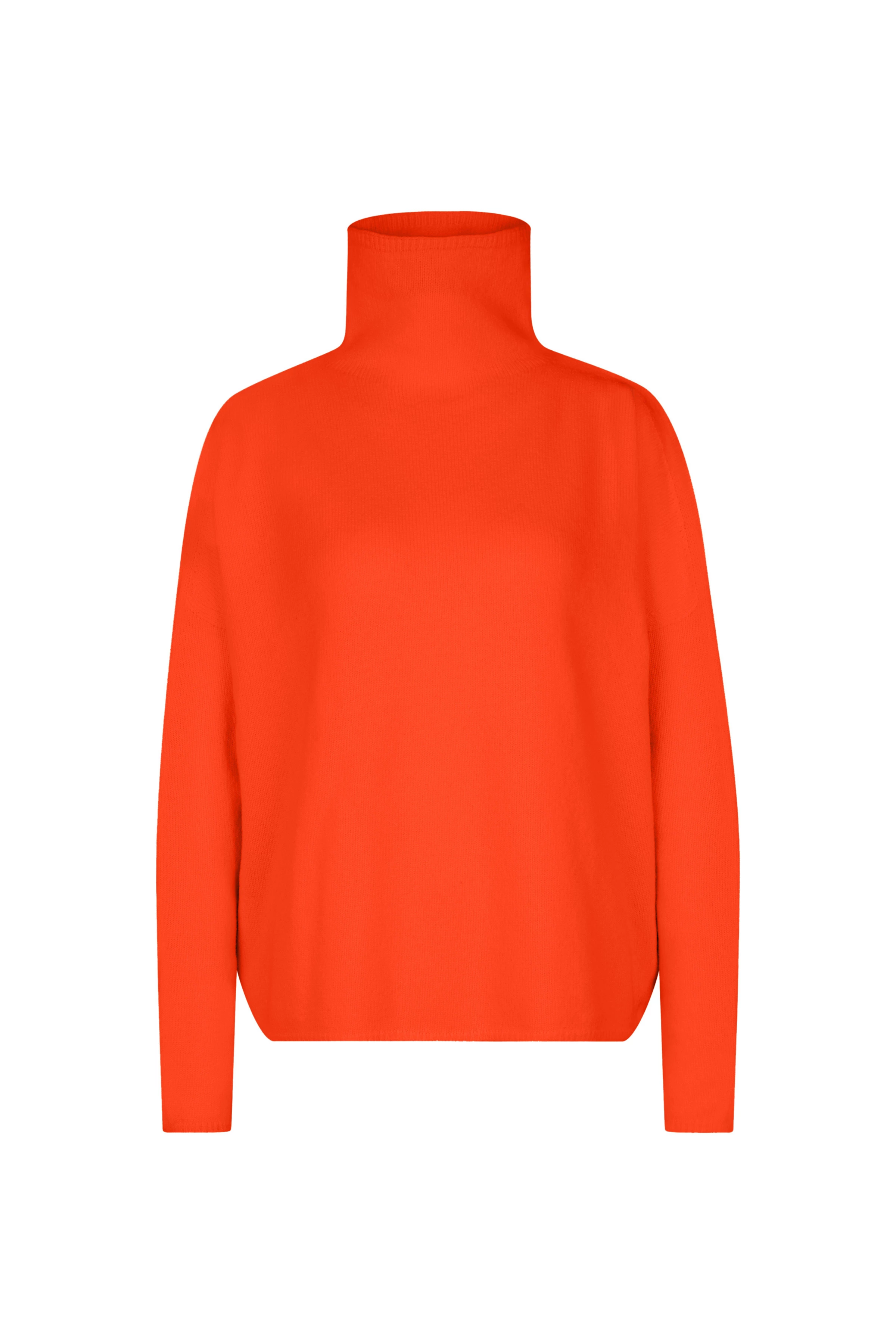 LIORA - Rollkragenpullover in Schurwolle - Damen - orange - Freisteller Frontansicht