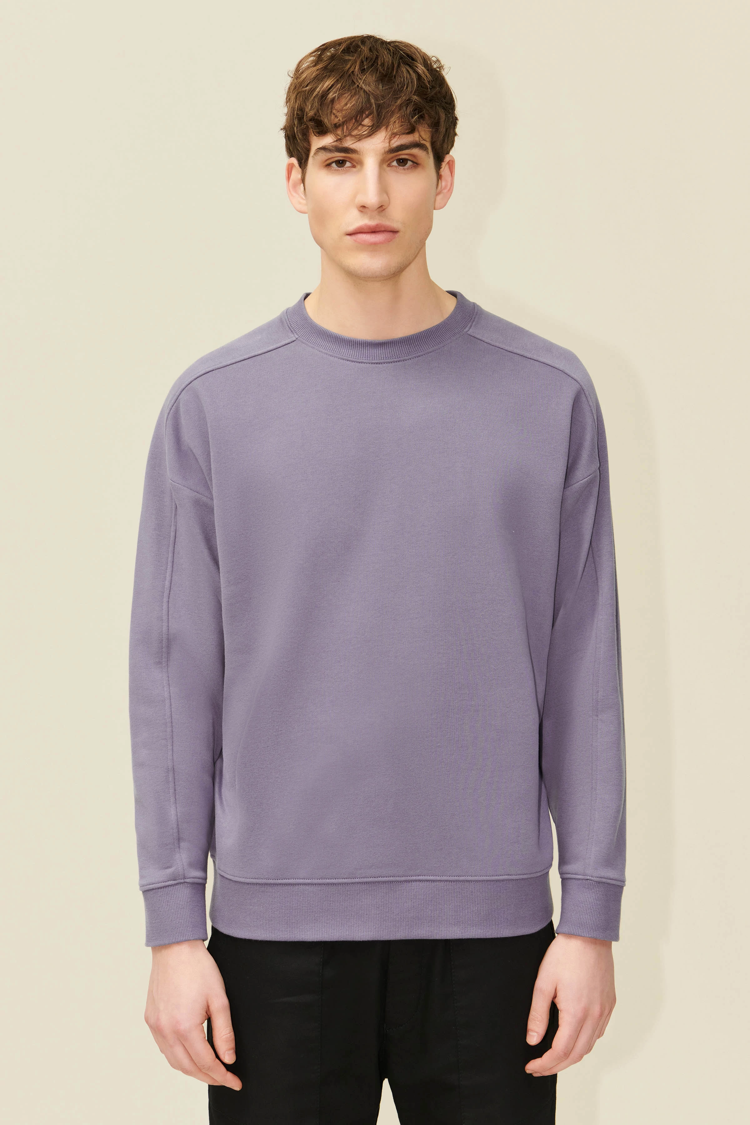 KENZON - Loose sweatshirt with sleeve details - men - purple - Frontansicht