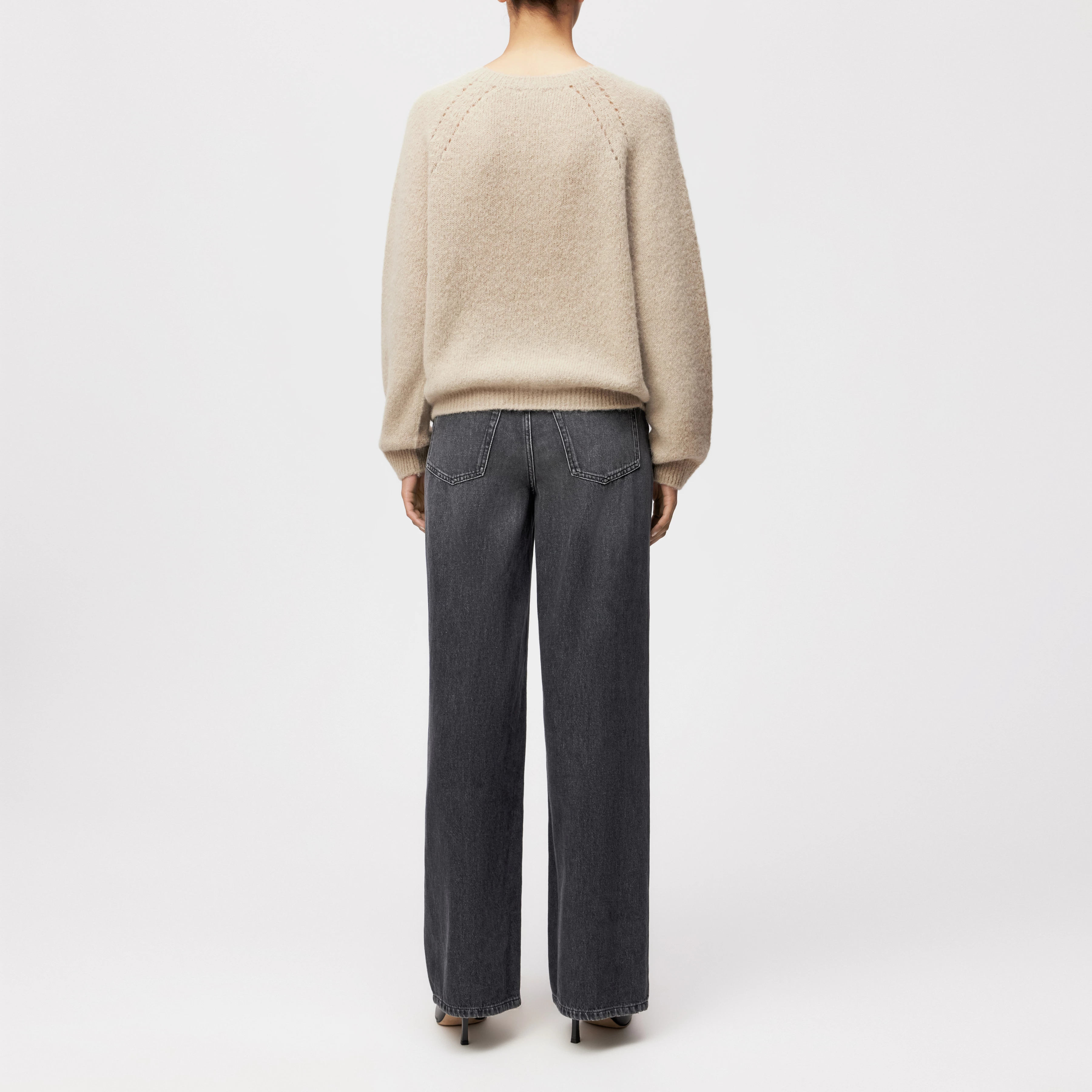 PEMIRI_2 - Pullover in luxuriösem Alpaka-Mix - Damen - beige - Rückansicht