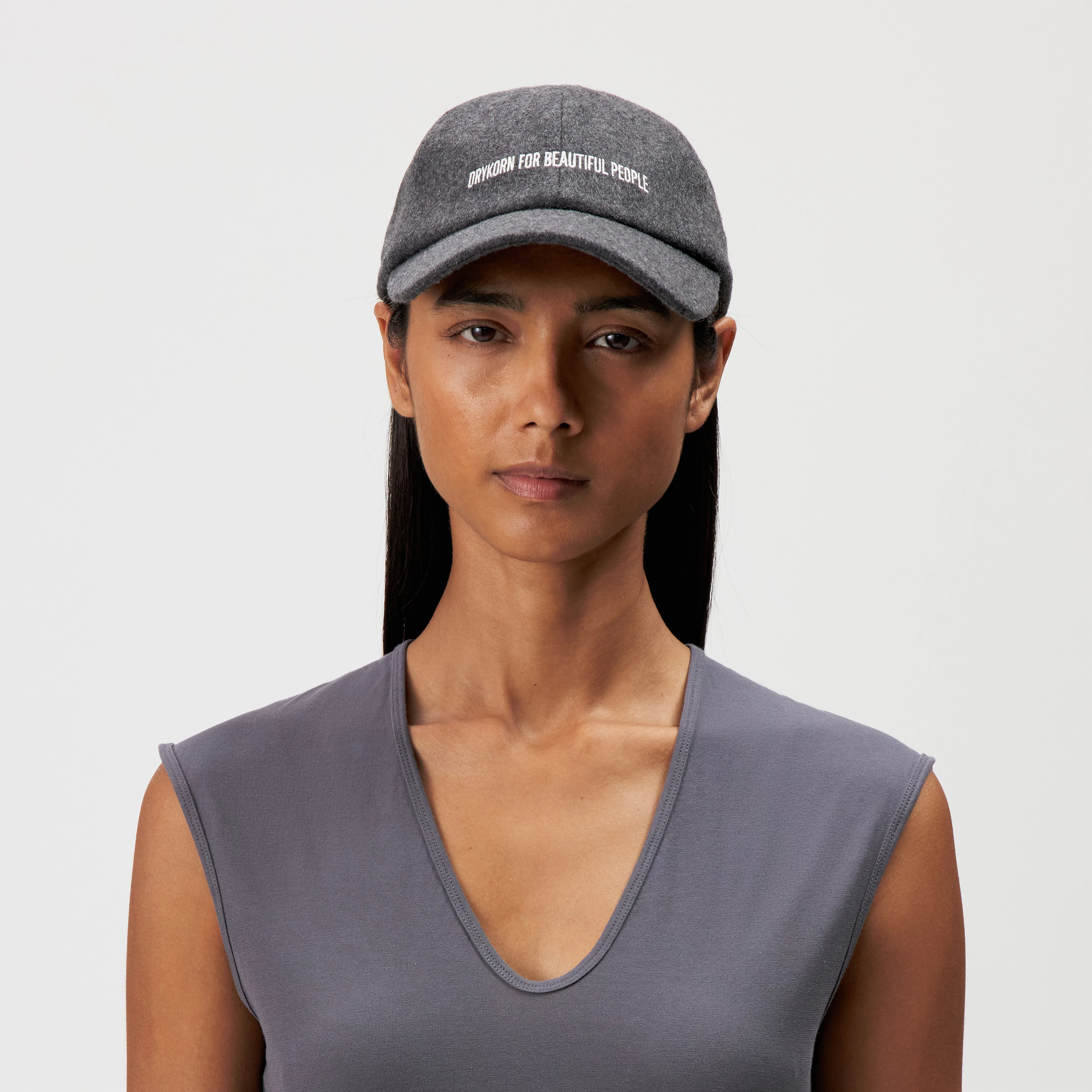 JESPER - Cap in Woll-Mix - Unisex - grau - Frontansicht