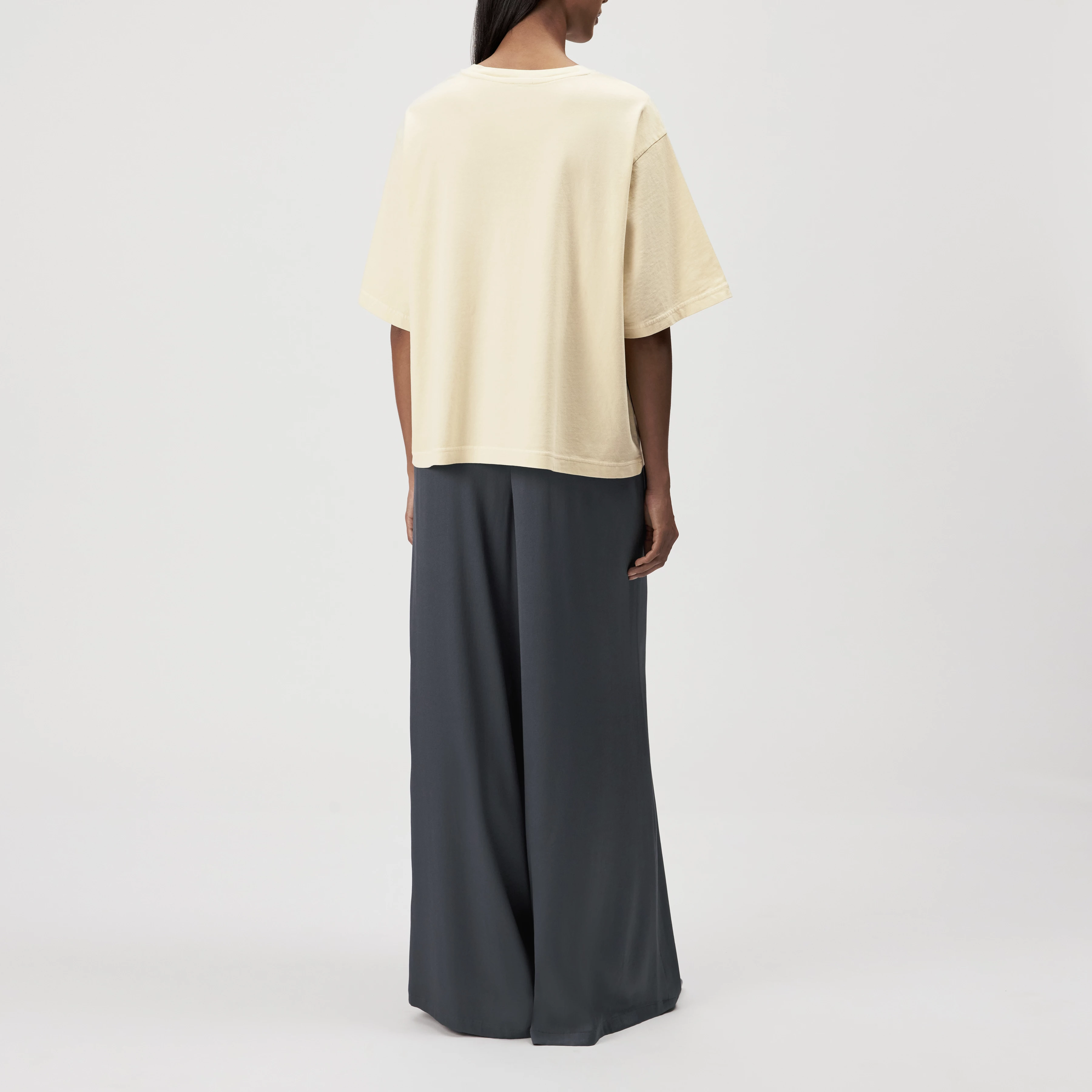 PINARA - T-shirt oversize ample en coton pur - women - jaune - Rückansicht