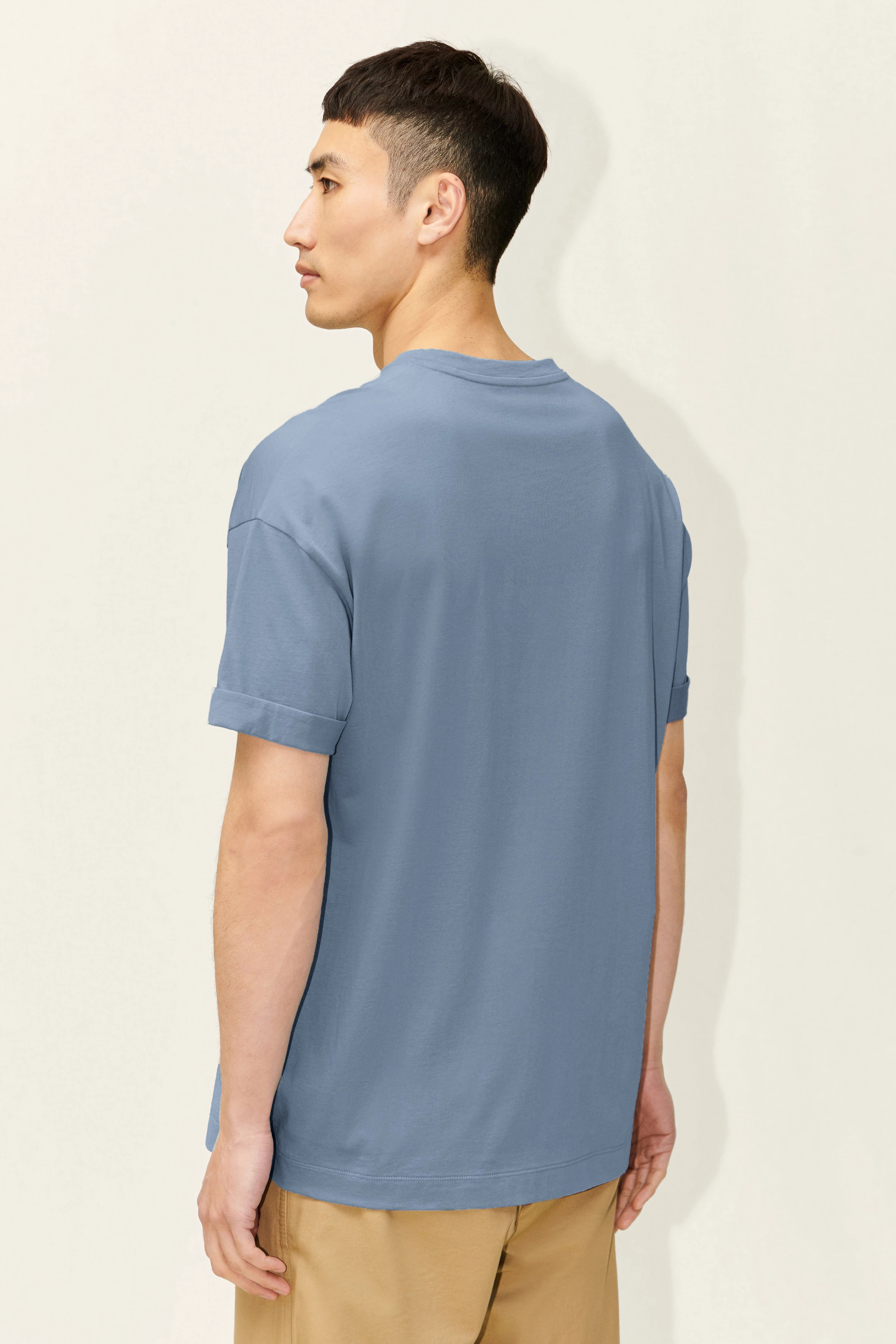 THILO - relaxed fit cotton T-Shirt - men - blue - Rückansicht
