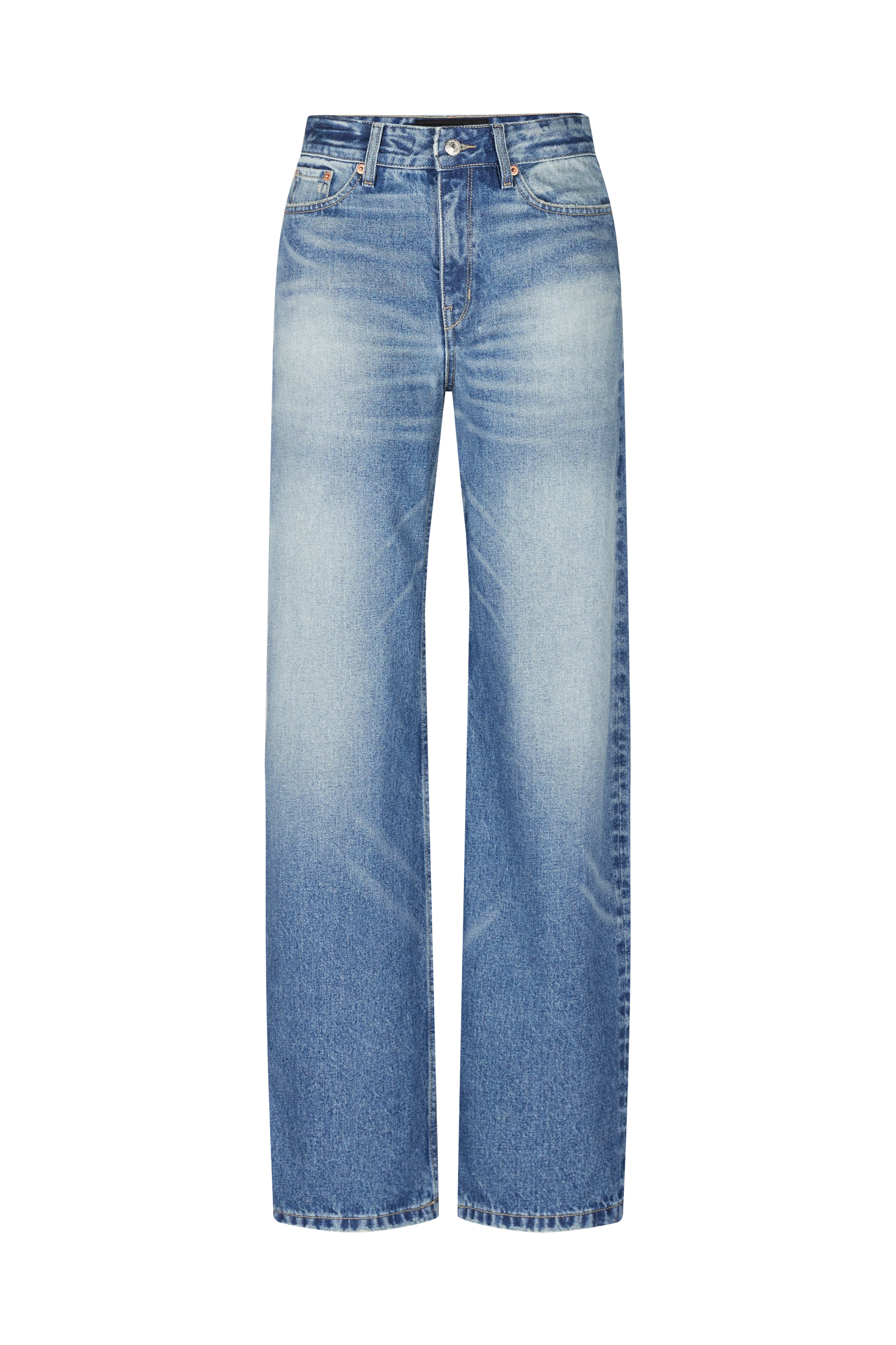 MEDLEY - Mid-Waist Jeans in Light-Blue Denim - Damen - blau - Freisteller Frontansicht