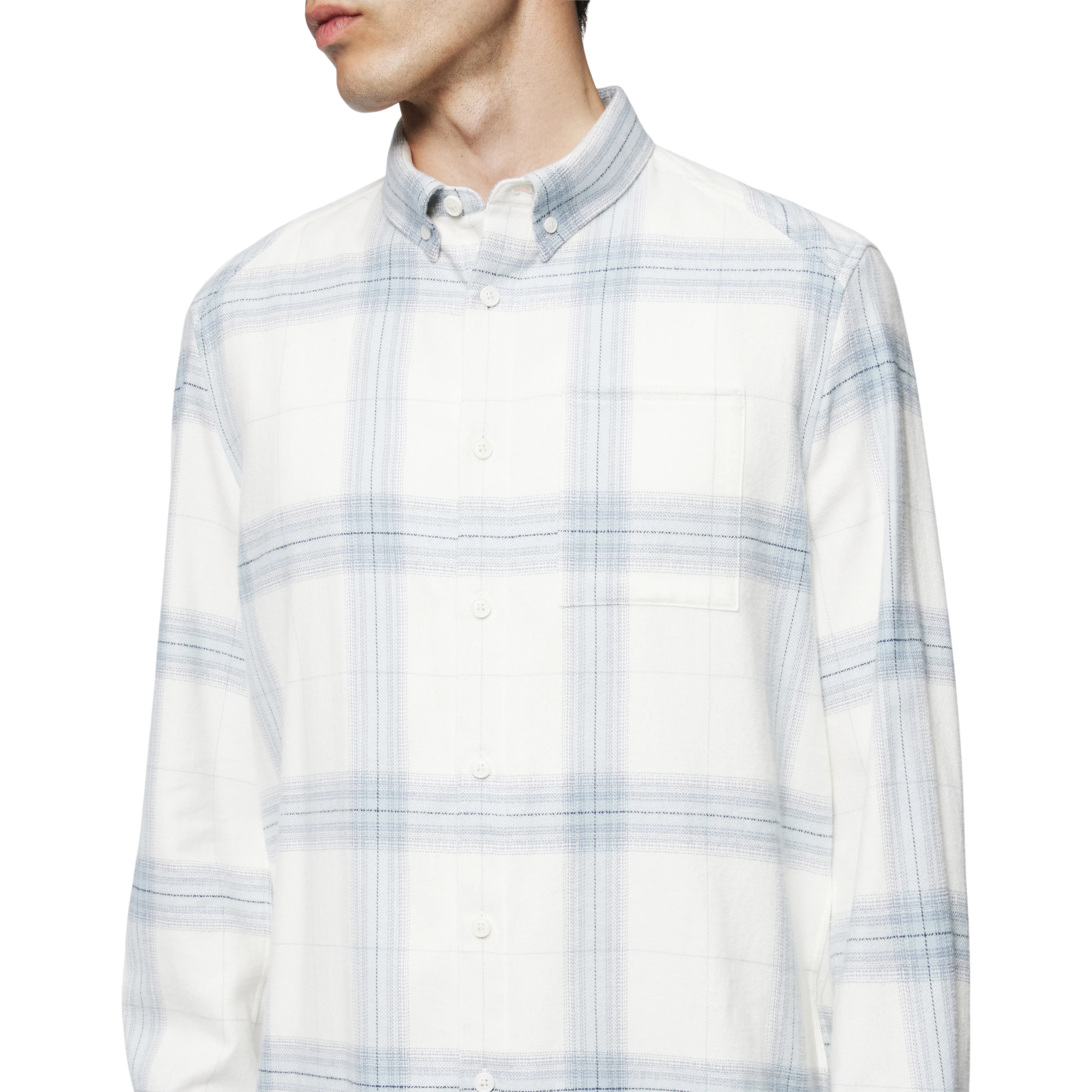 LIET_2 - Button-Down Hemd in Baumwolle - Herren - blau - Detailansicht am Model