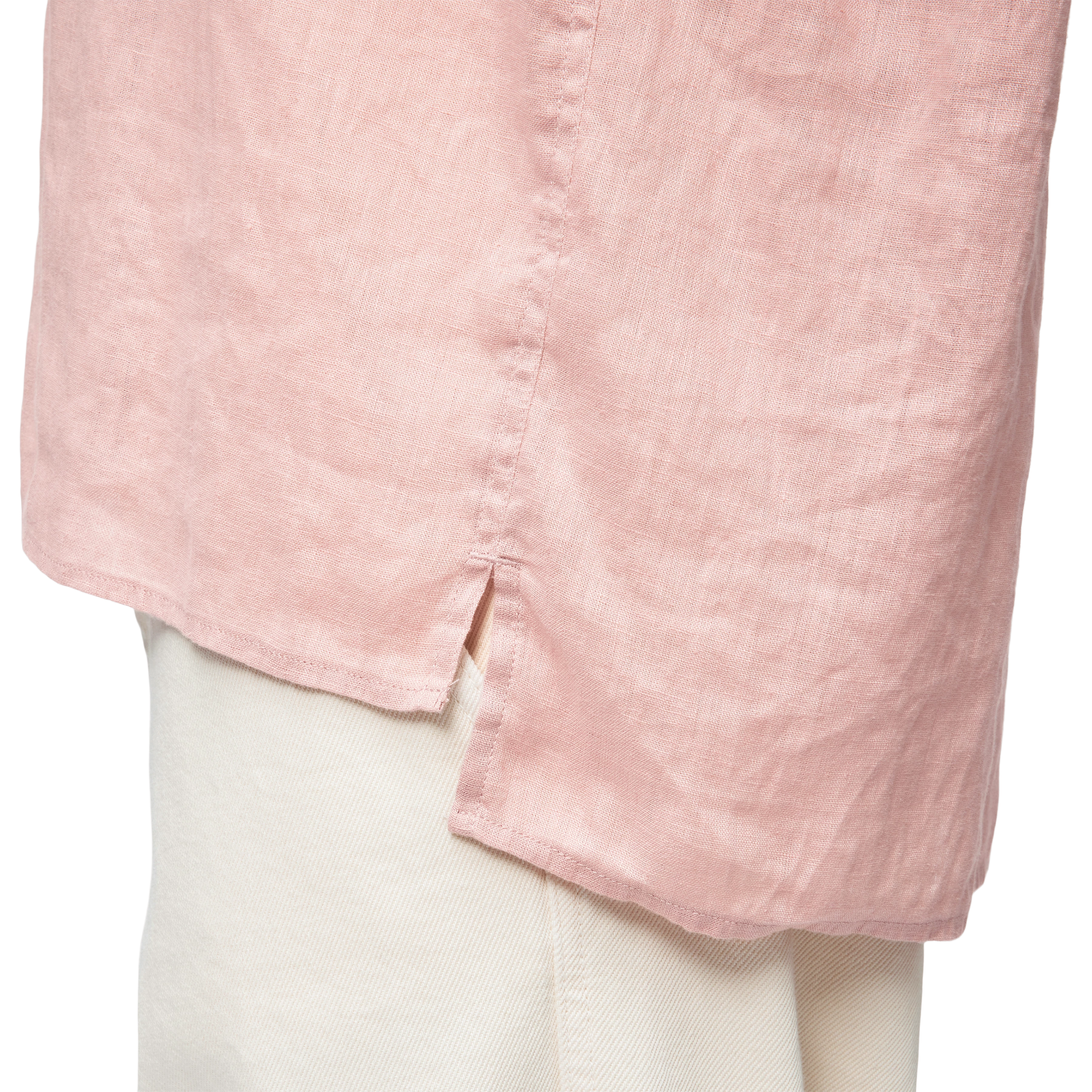 BIJAN_2 - Chemise Casual manches courtes en mélange lin et coton - men - rose - Detailansicht am Model