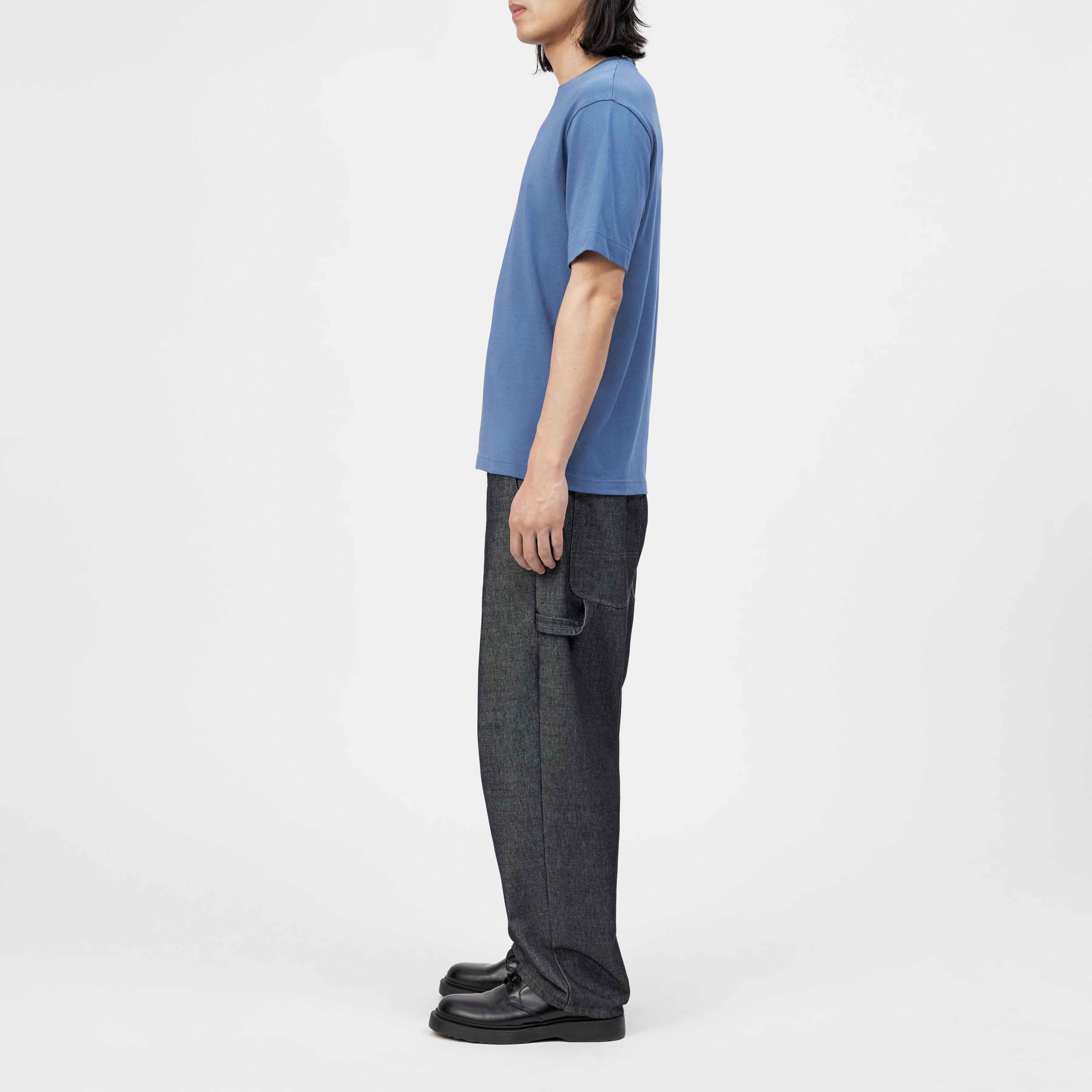 RAPHAEL - T-Shirt in reiner Baumwolle - Herren - blau - Seitenansicht