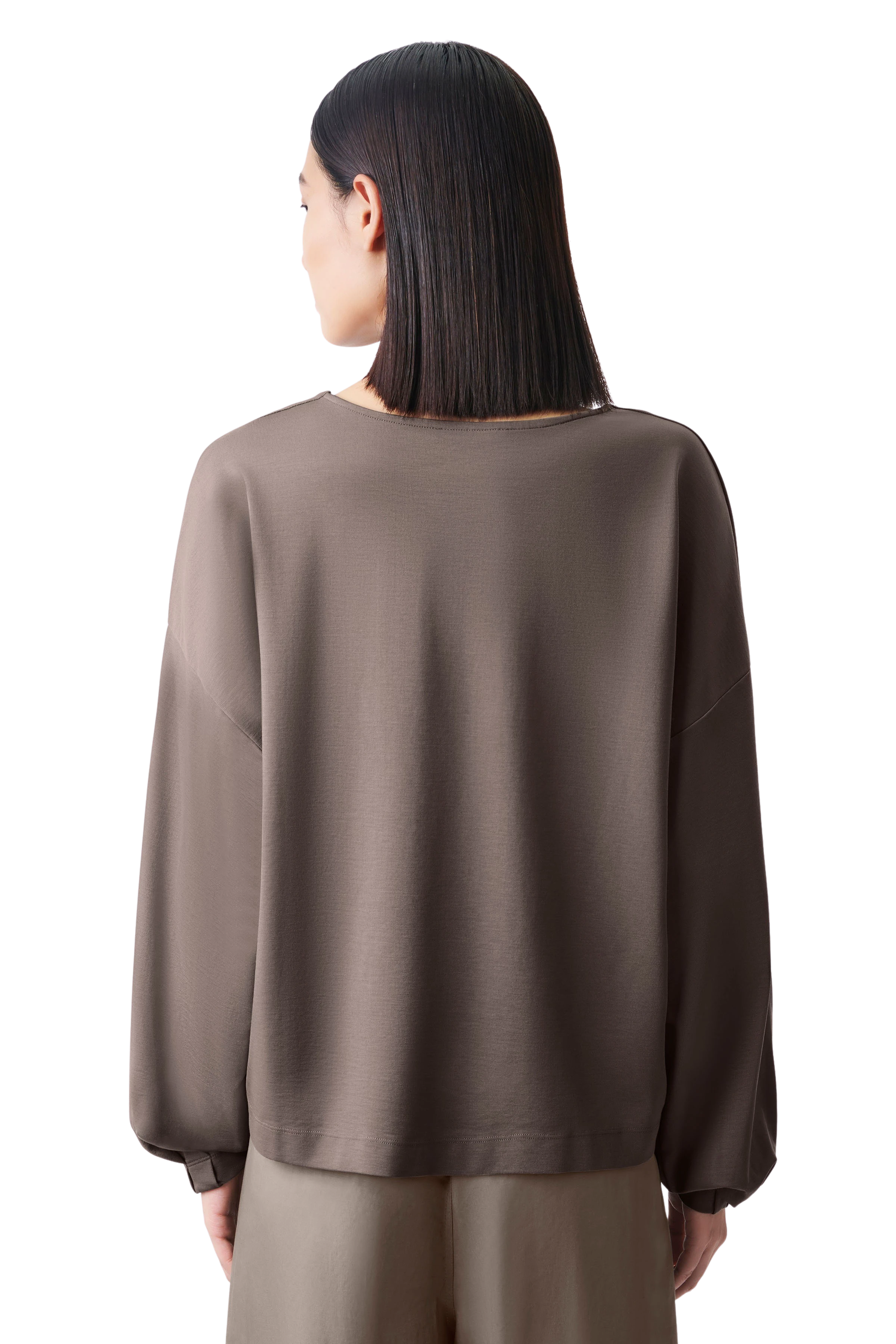 GADESSY - Longsleeve in Lyocell-Mix - Damen - braun - Rückansicht