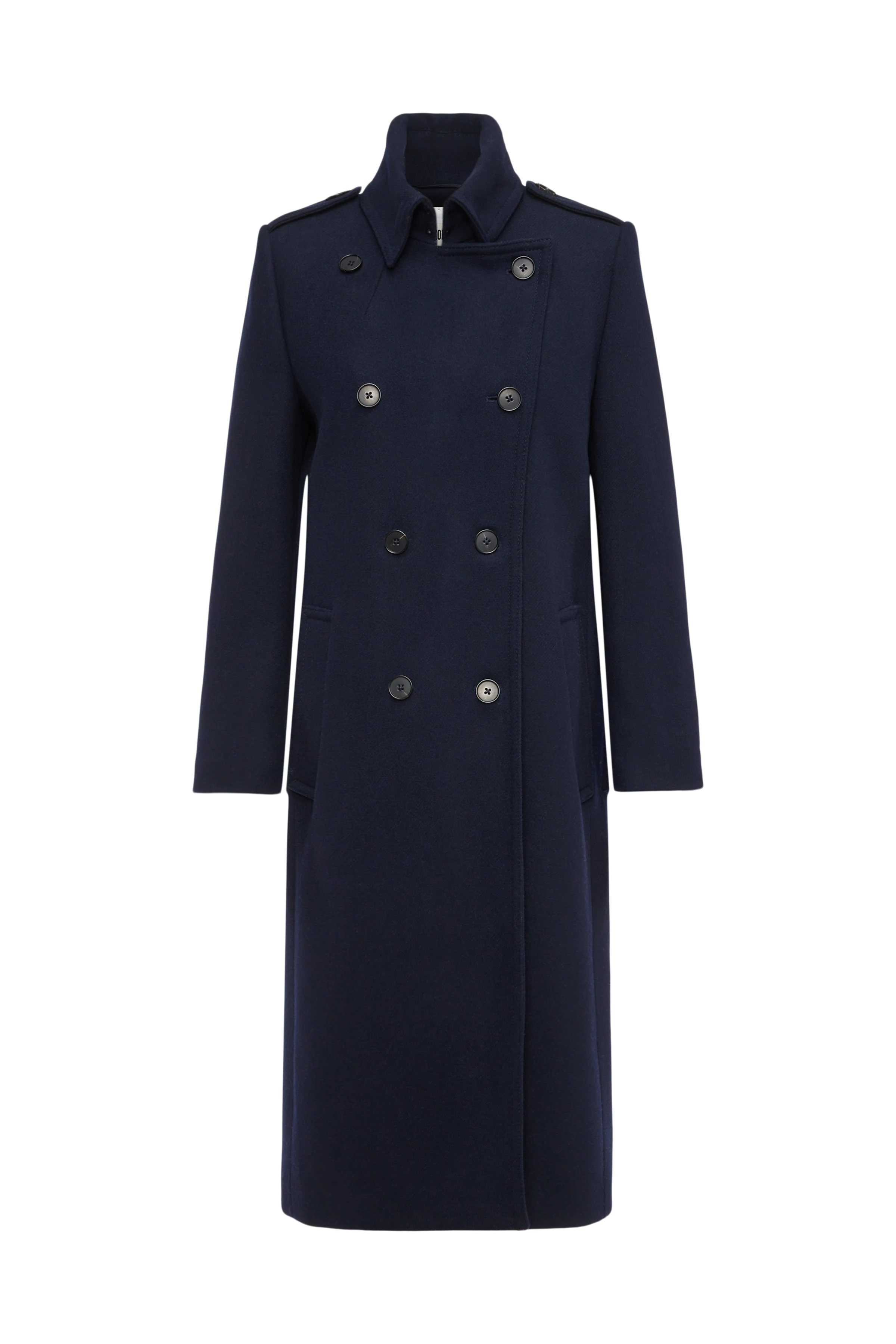 PIETHILL - Uniformmantel in winterlichem Woll-Mix - Damen - blau - Freisteller Frontansicht