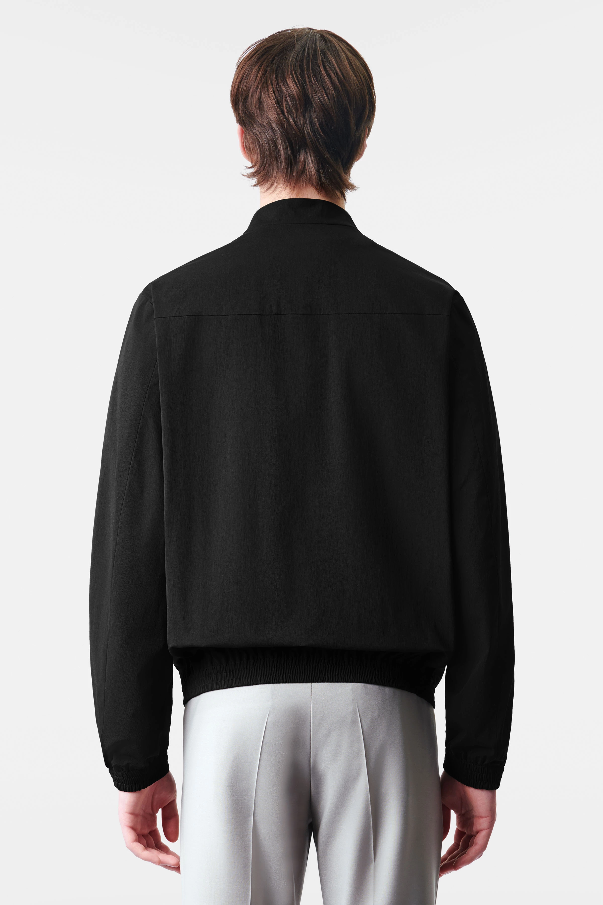 NAKONA - blouson in crinkle material in a bi-elastic polyamide blend - men - Natural Aluminium - Rückansicht