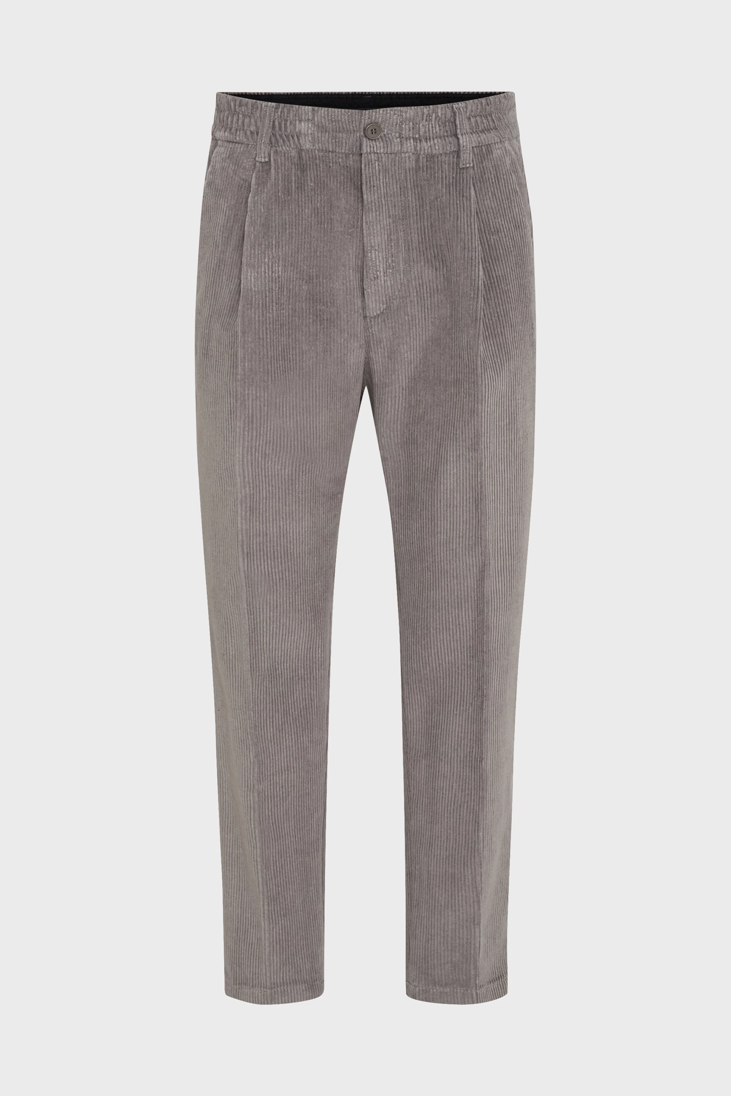 casual trousers with pleat in corduroy