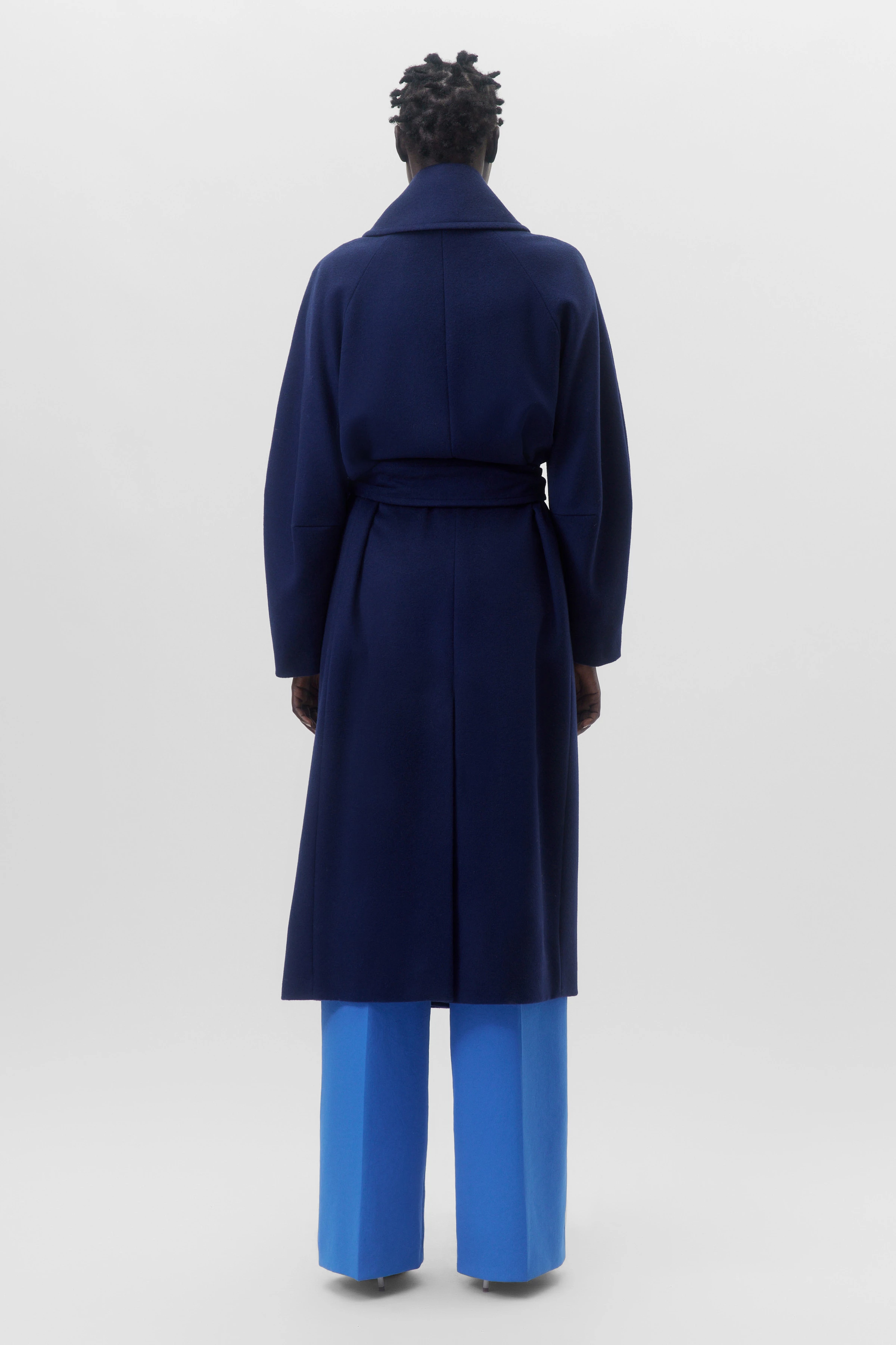 ALPERTON_2 - Mantel in Kaschmir-Mischung - Damen - blau - Rückansicht