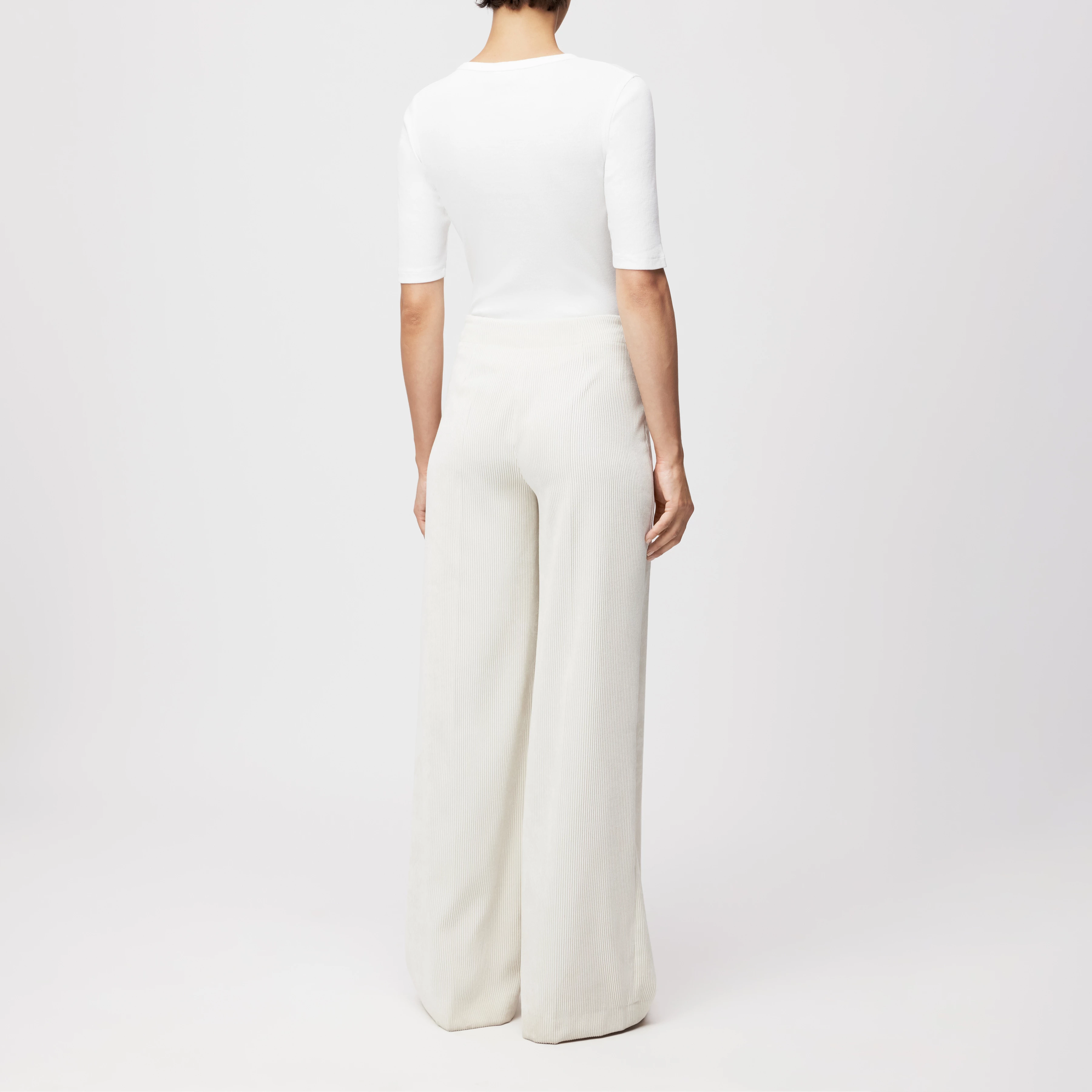 BEFORE - Marlenehose in Cord - Damen - off white - Rückansicht