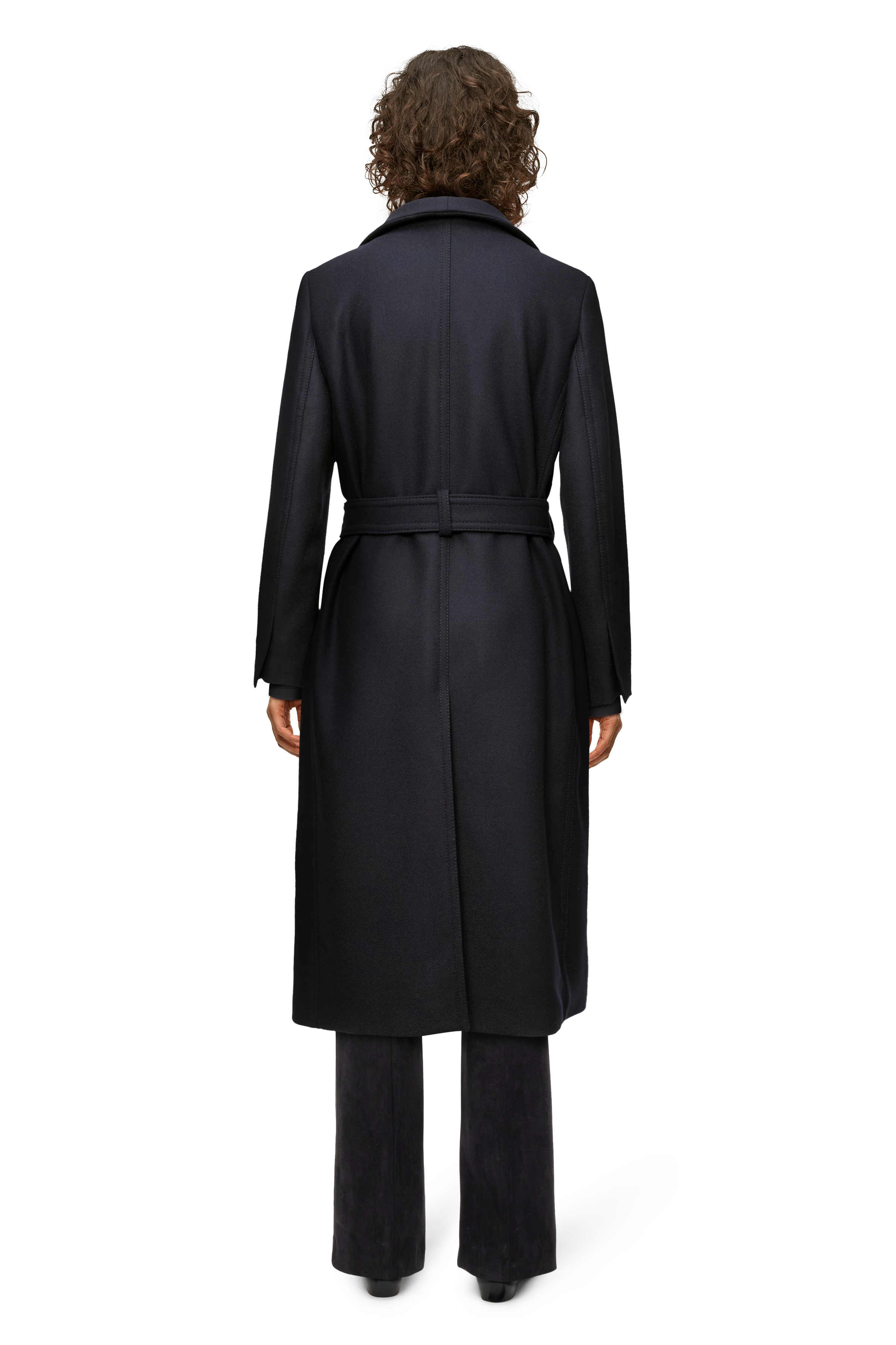 LEICESTER - Jas met opstaande kraag in winterse wolmix - dames - blauw - Rückansicht