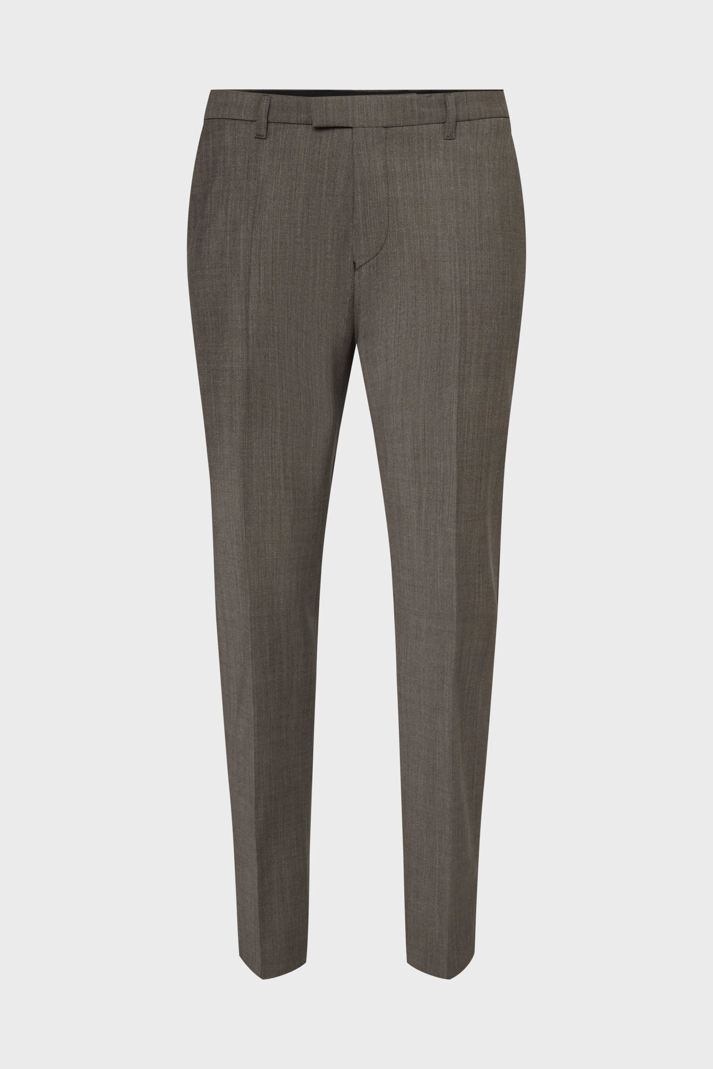 PIET_SK - classic slim fit trousers in bi-stretch wool - men - brown - Freisteller Frontansicht