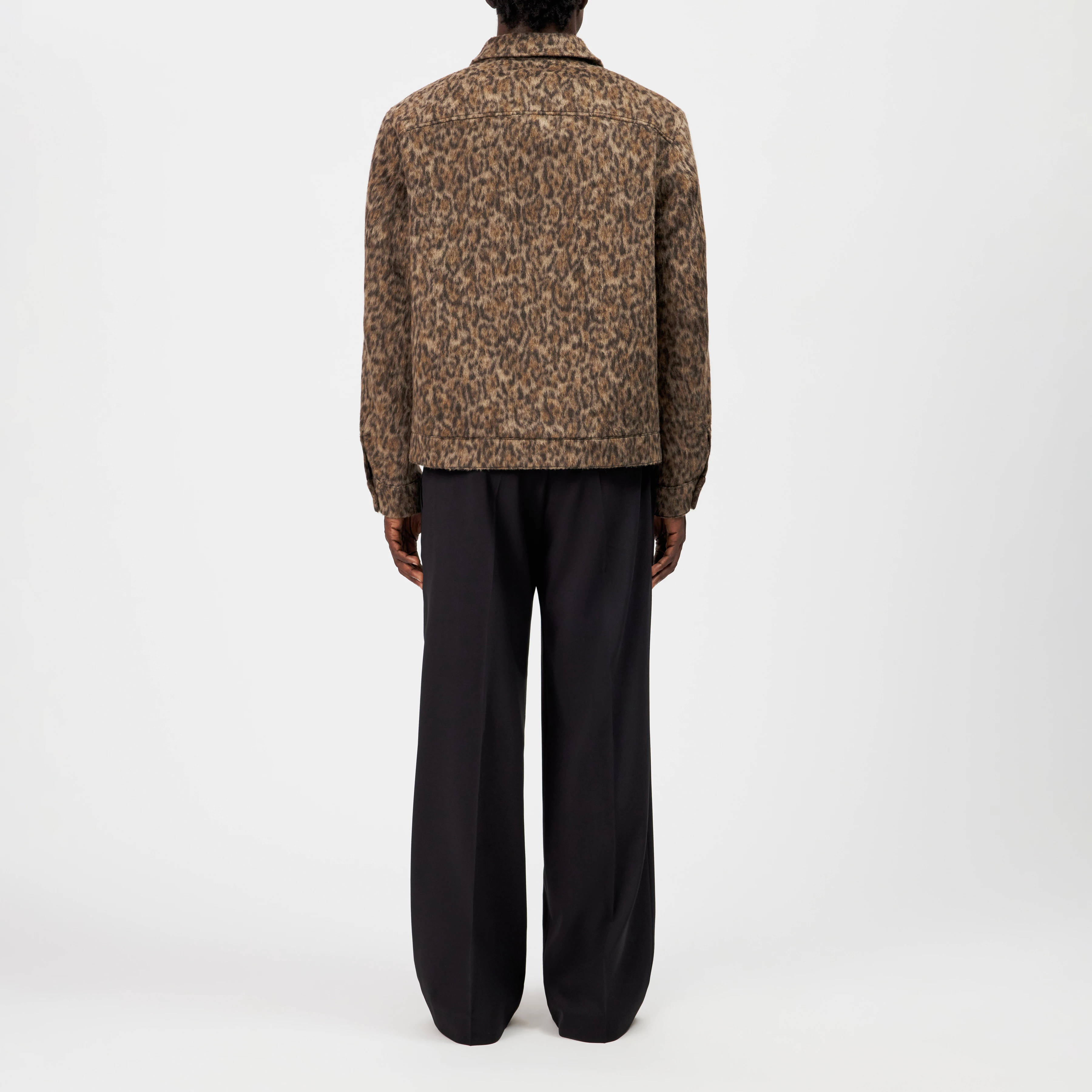 RIKKA_2 - Jacquard jacket with turn-down collar - men - brown - Rückansicht