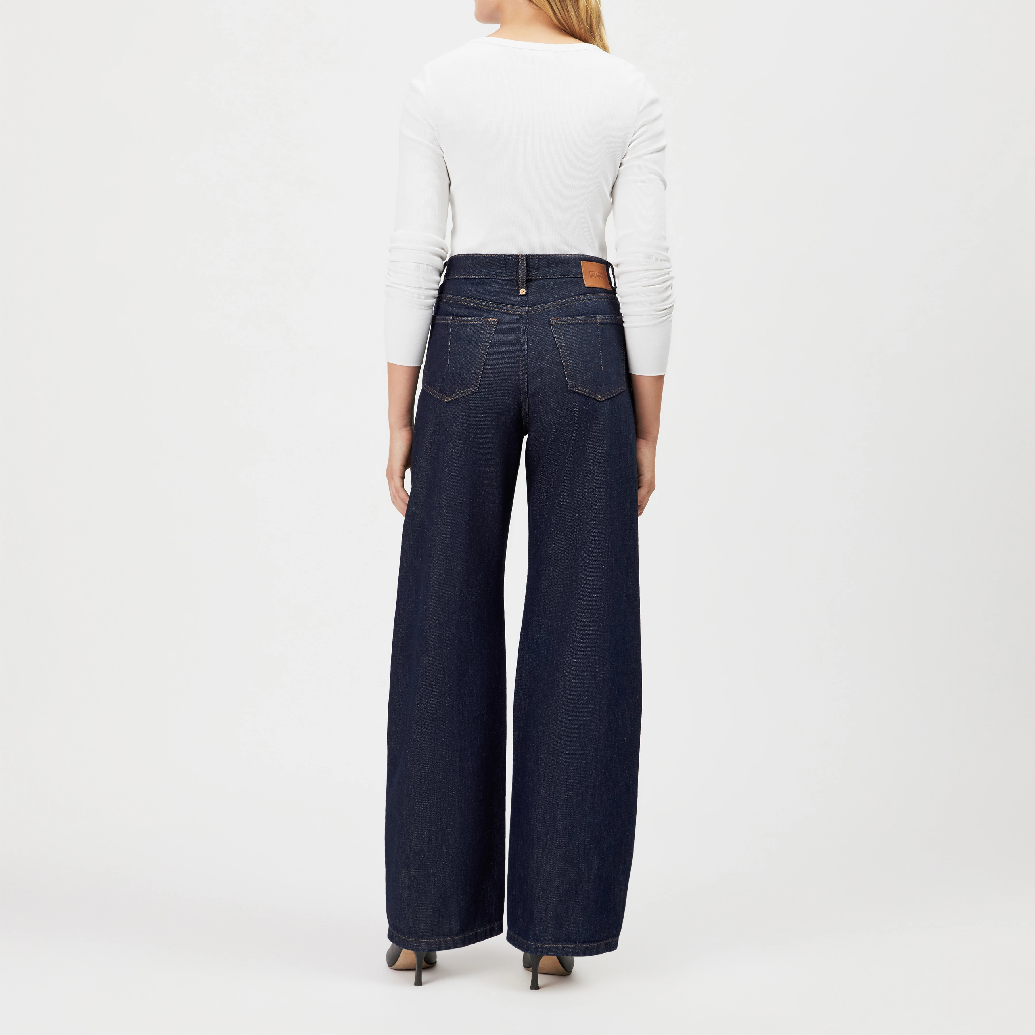 LIABLE - High Waist Denim mit Barrell Leg in authentischem Denim - Damen - blau - Rückansicht