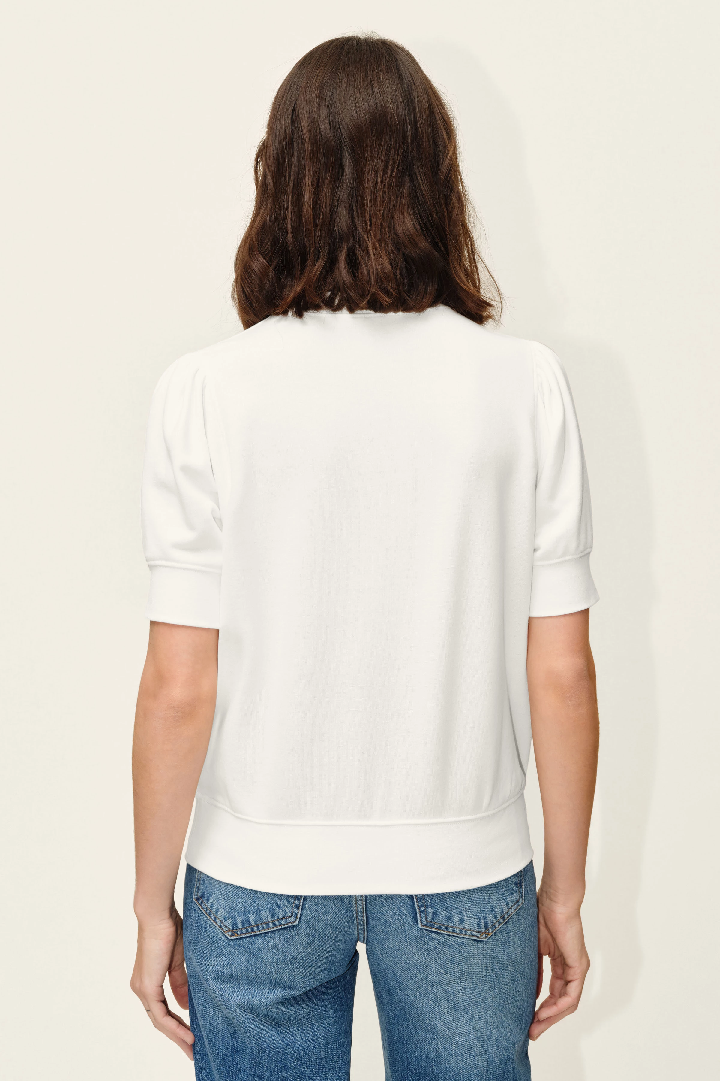 SMELA - Sweatshirt in brushed French terry - women - off white - Rückansicht