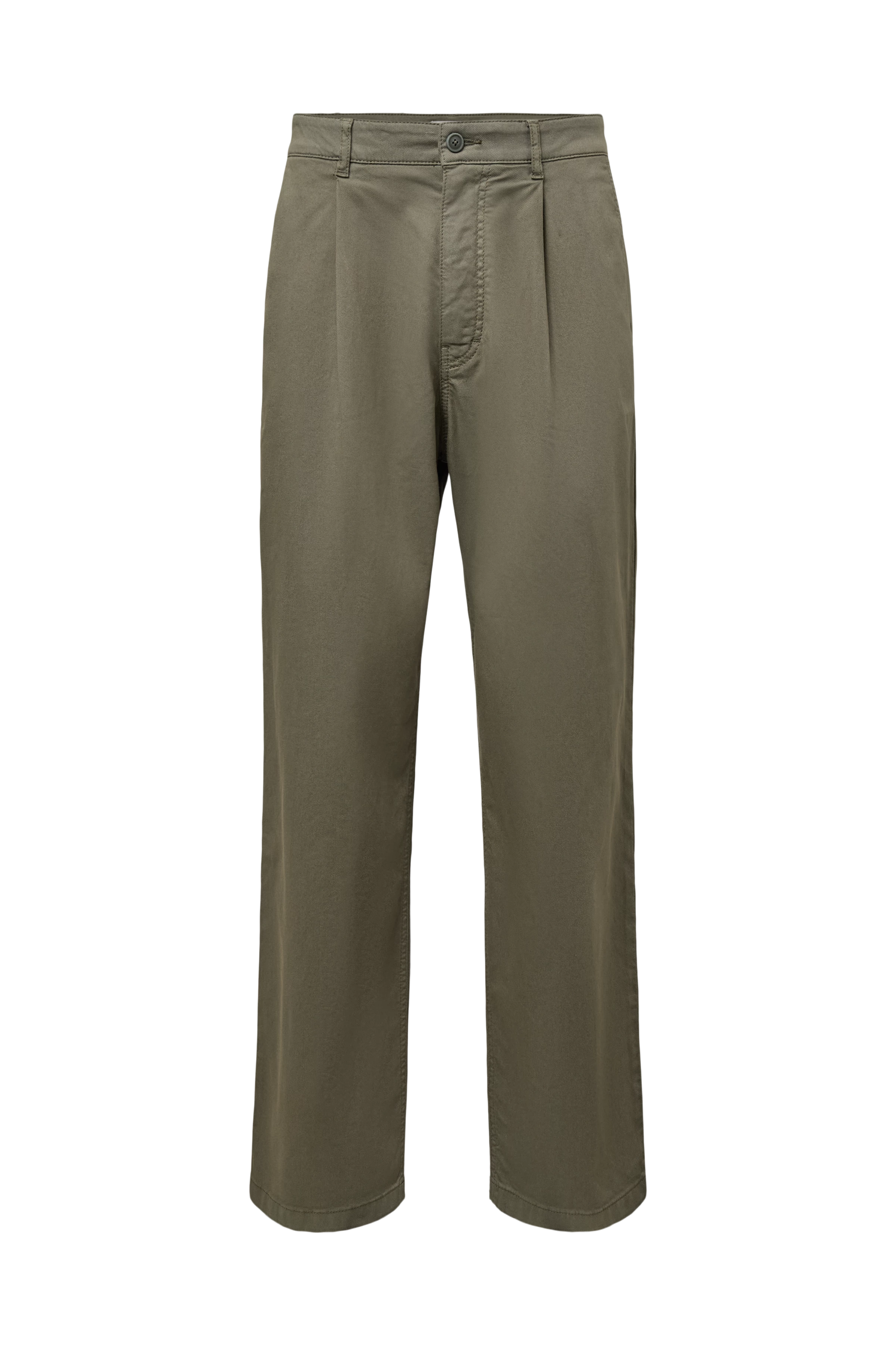 RIKKAD - Wide pleat-front cotton trousers - men - green - Freisteller Frontansicht