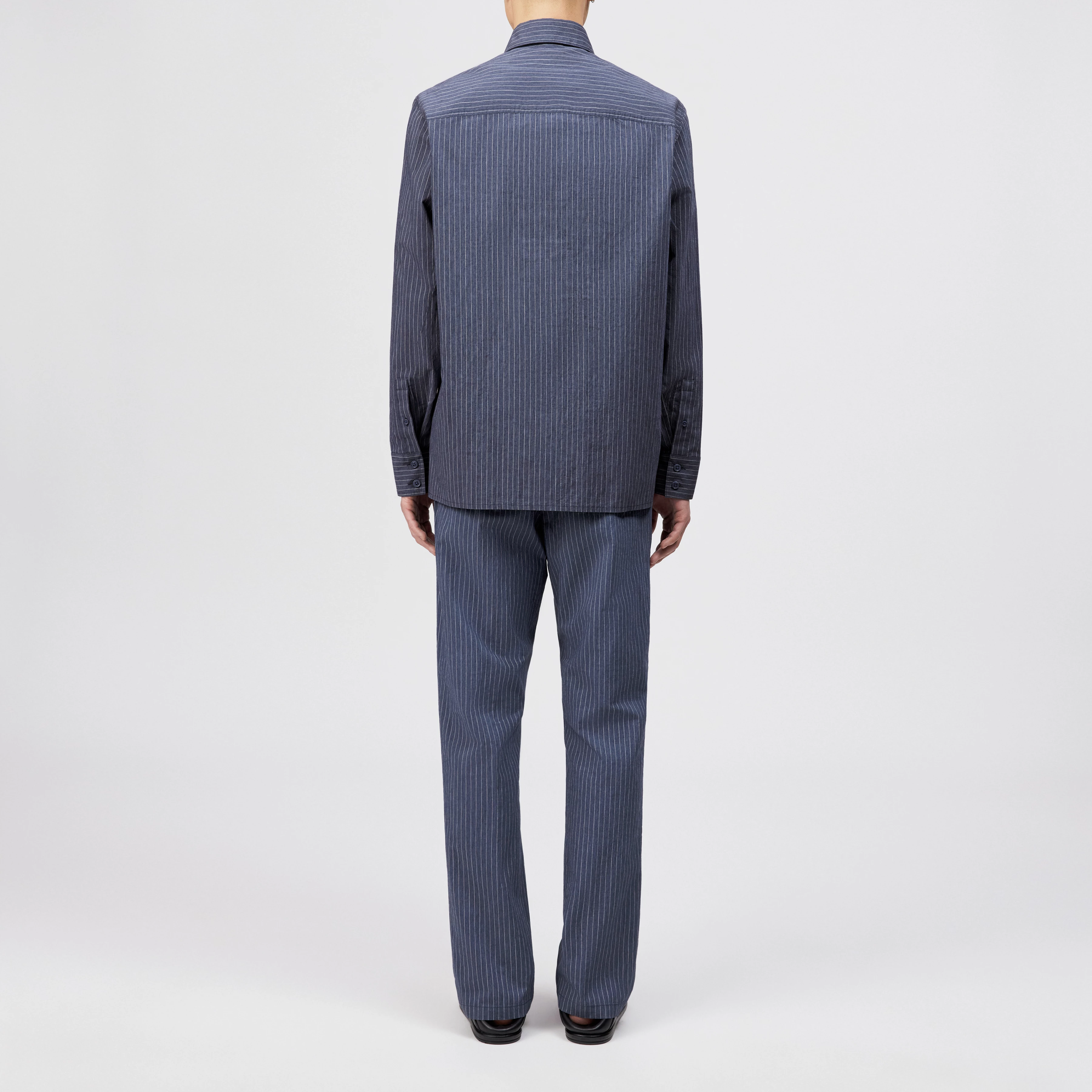 SORIC - Regular Fit Hemd in Streifen-Design in Baumwoll-Mix - Herren - blau - Rückansicht
