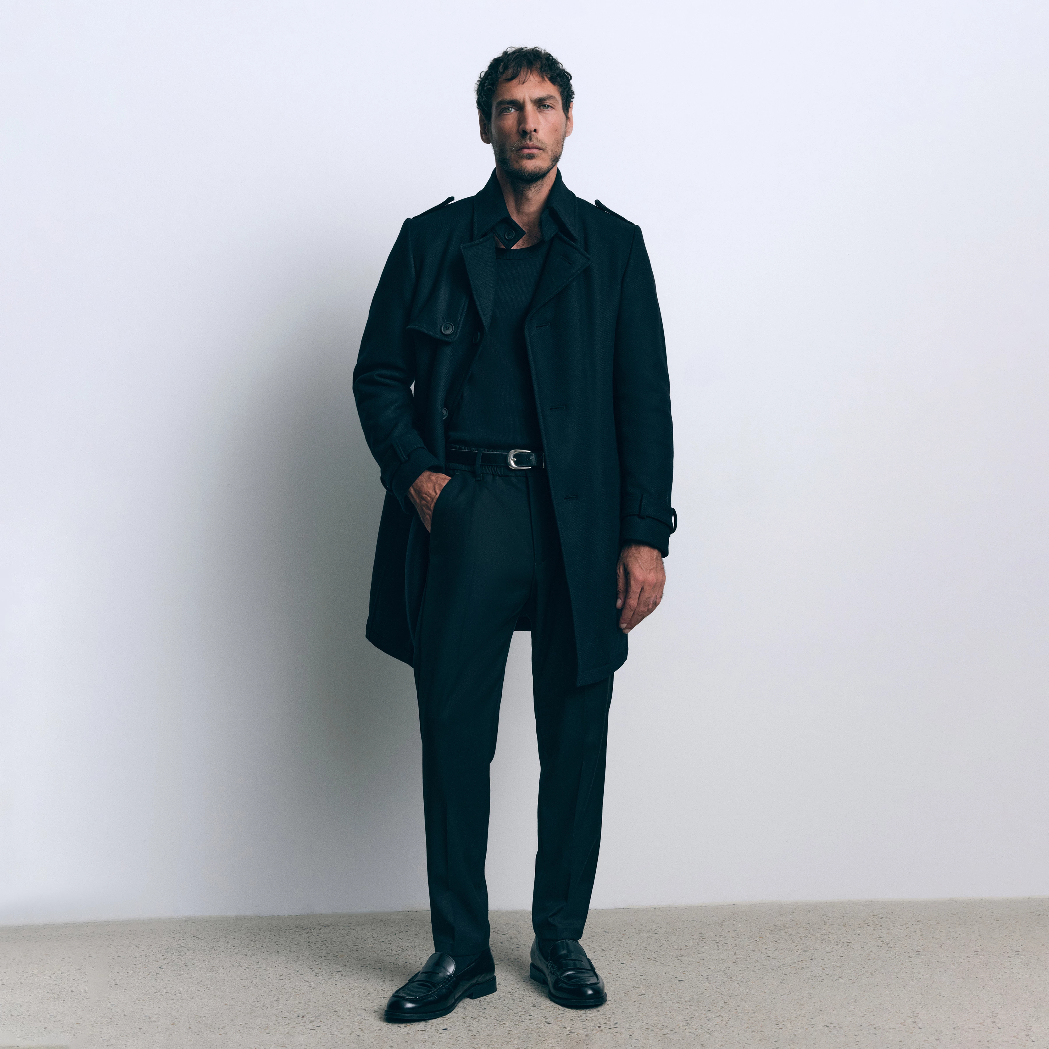 CHASY - Casual Hose mit Bundfalte in softem Flanell - Herren - schwarz