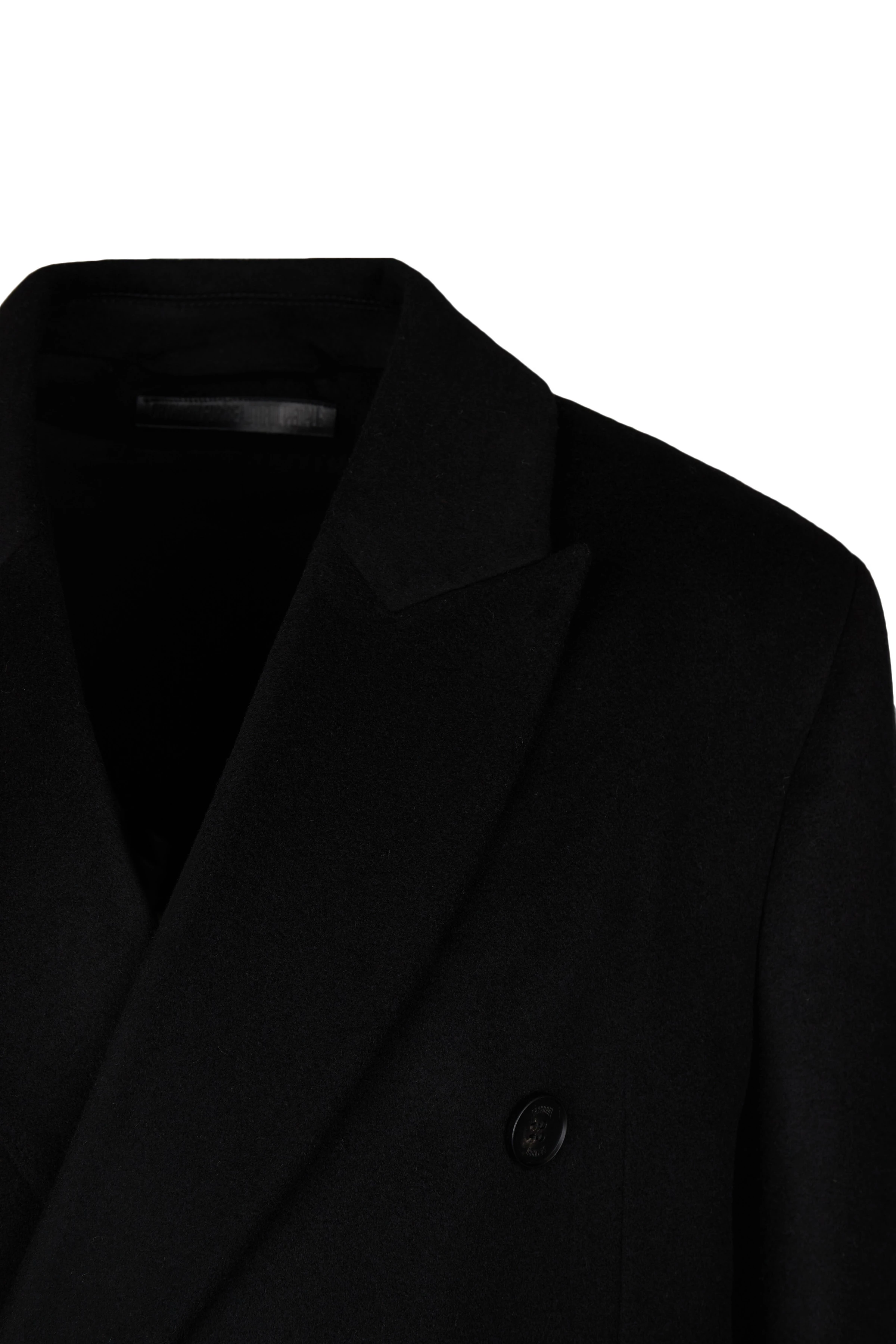 SKYE - Zweireihiger Reversmantel in Kaschmir-Mix - Herren - schwarz - Freisteller Detailansicht