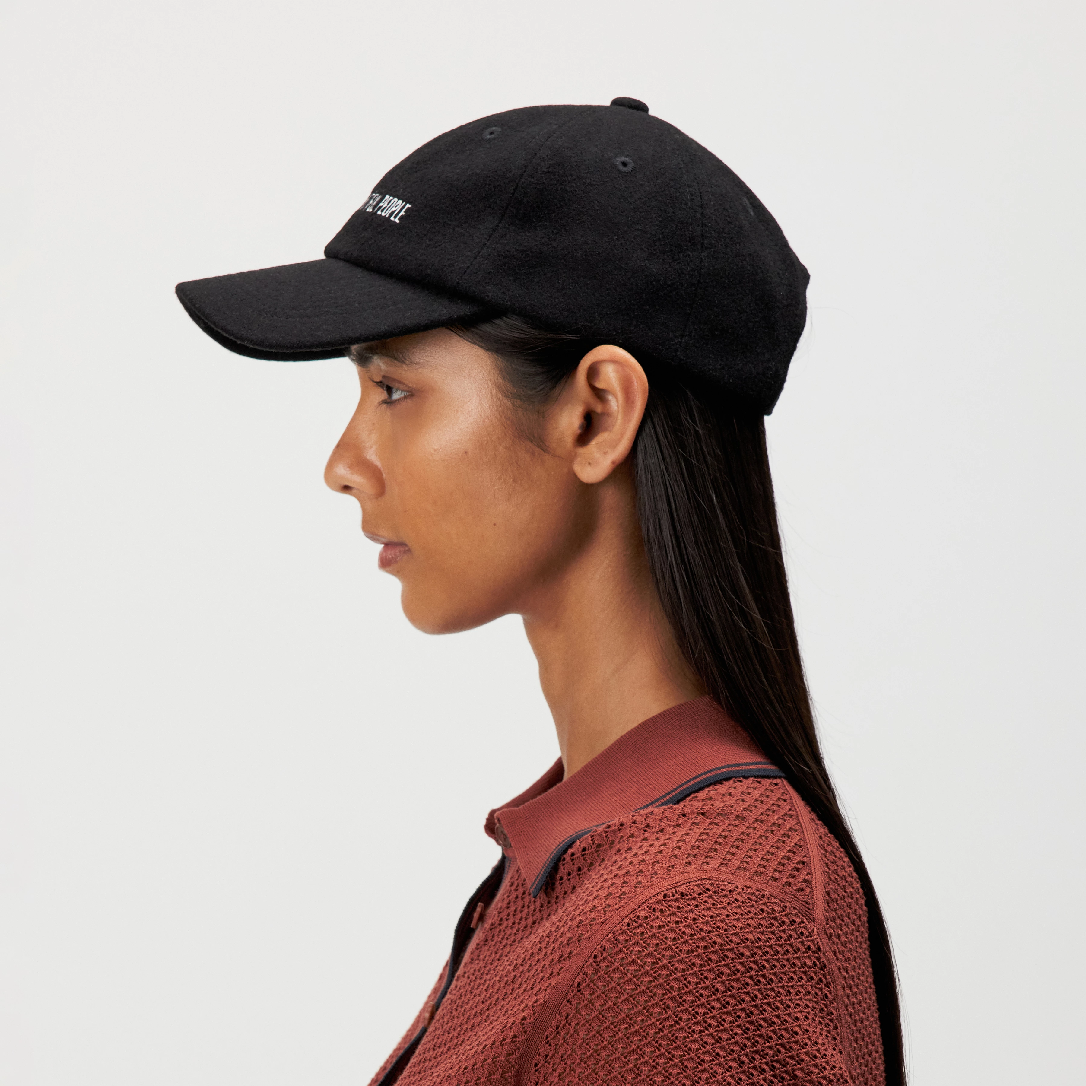 JESPER - Cap in Woll-Mix - Unisex - schwarz - Ganzkörper-Frontansicht