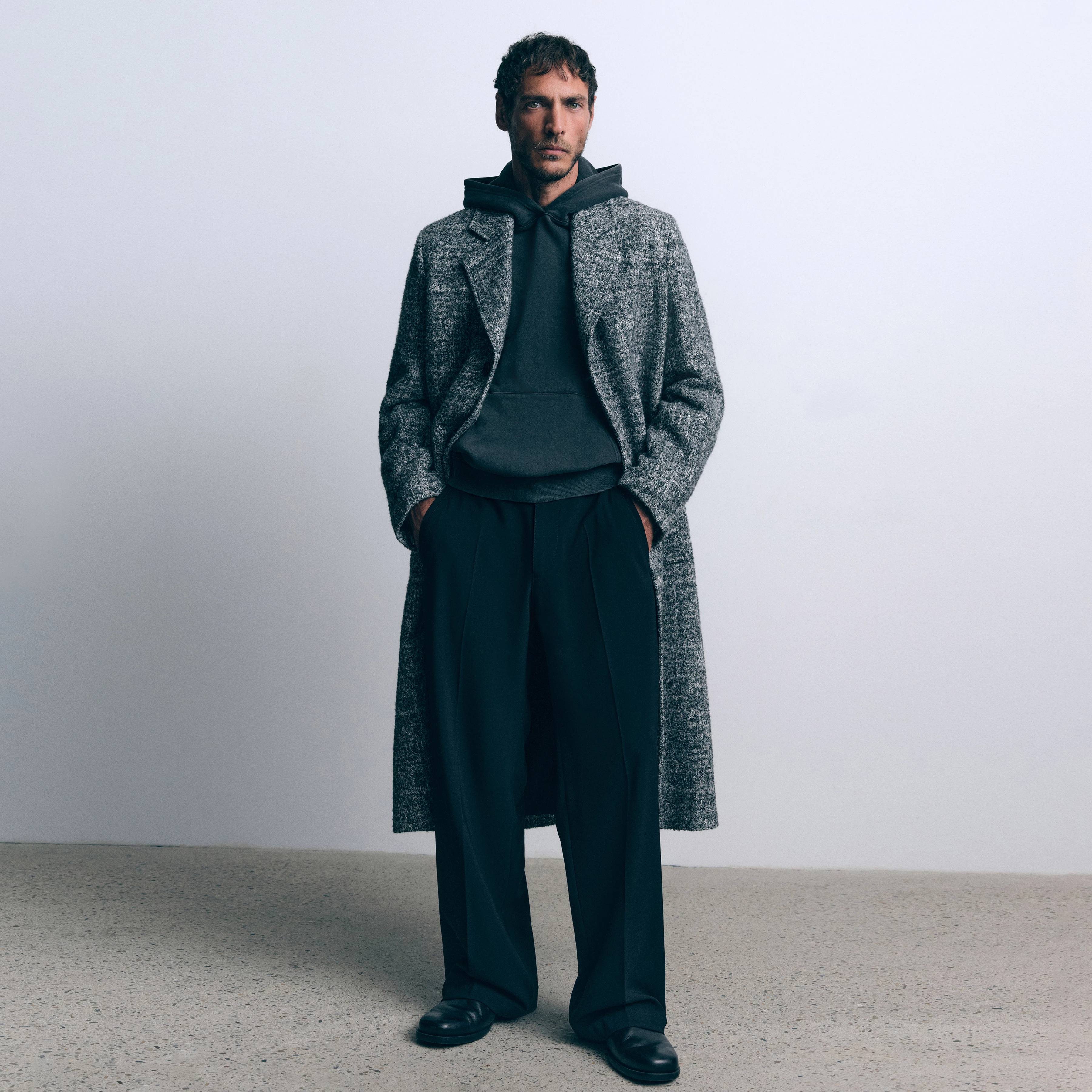 SKUNO - Klassischer Mantel in Bouclé - Herren - grau