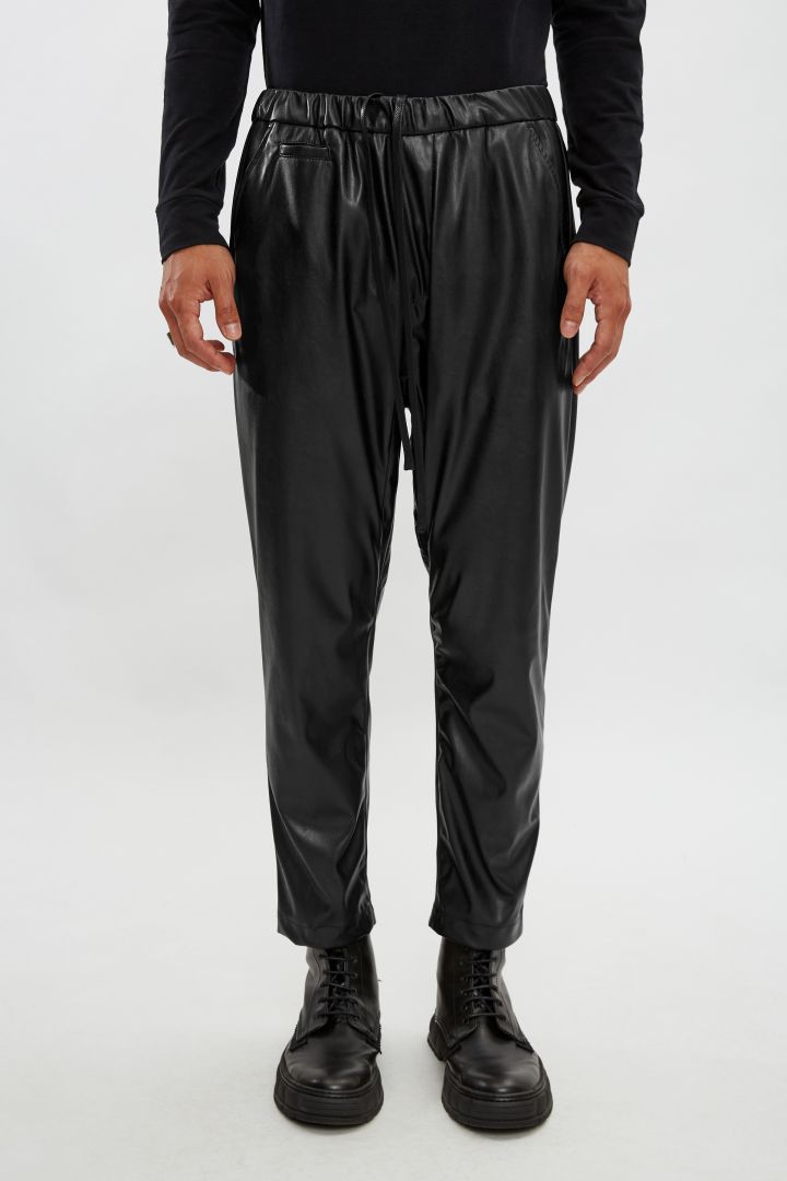 casual jogpants made of vegan leather