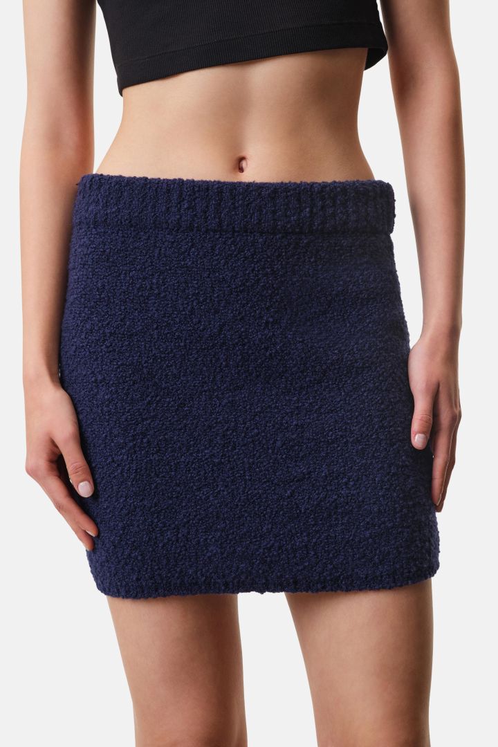 knitted mini skirt in wool bouclé