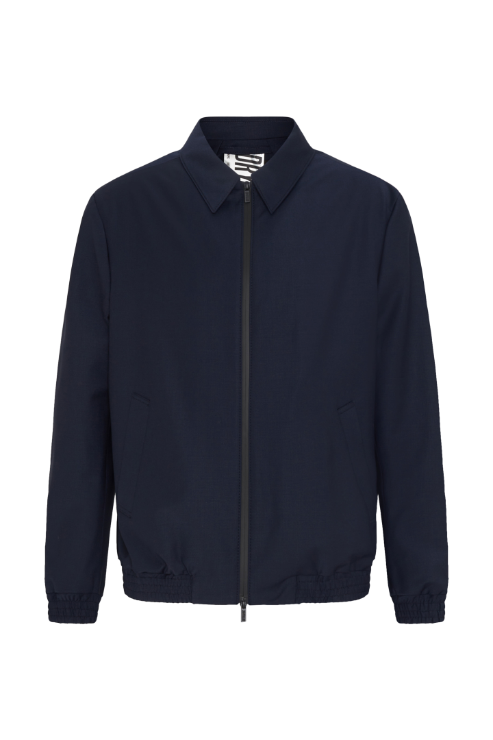 blouson jacket with 2-way zipper in bi-stretch wool