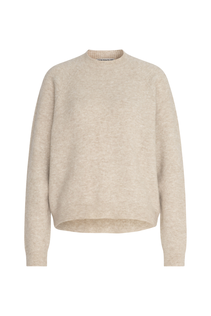 egg-shape jumper with raglan sleeves in alpaca mix