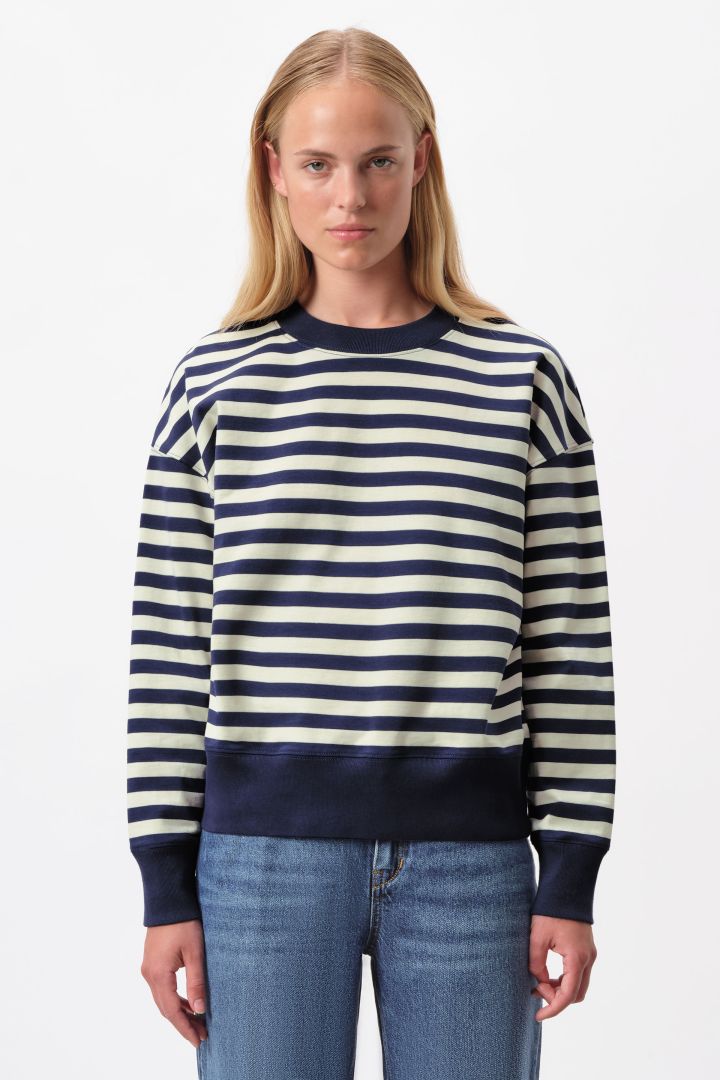 gestreept sweatshirt in gestreept katoenjersey