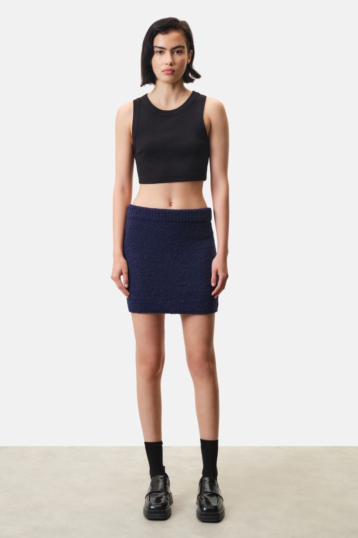 knitted mini skirt in wool bouclé